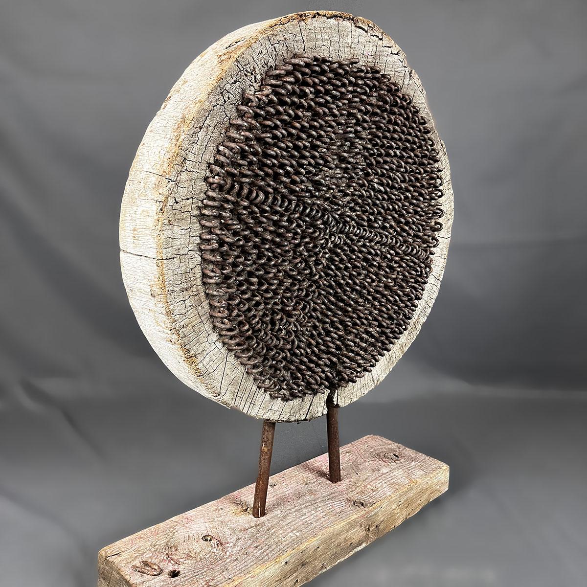 Contemporary Driftwood And Iron Wabi Sabi Style Sculpture For Sale