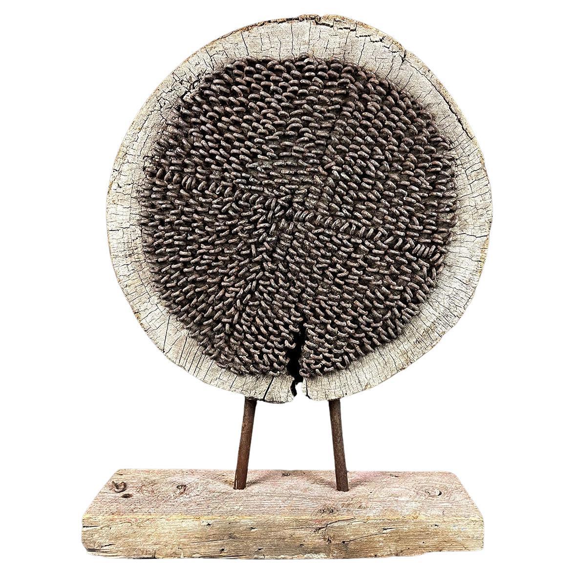 Driftwood And Iron Wabi Sabi Style Sculpture For Sale