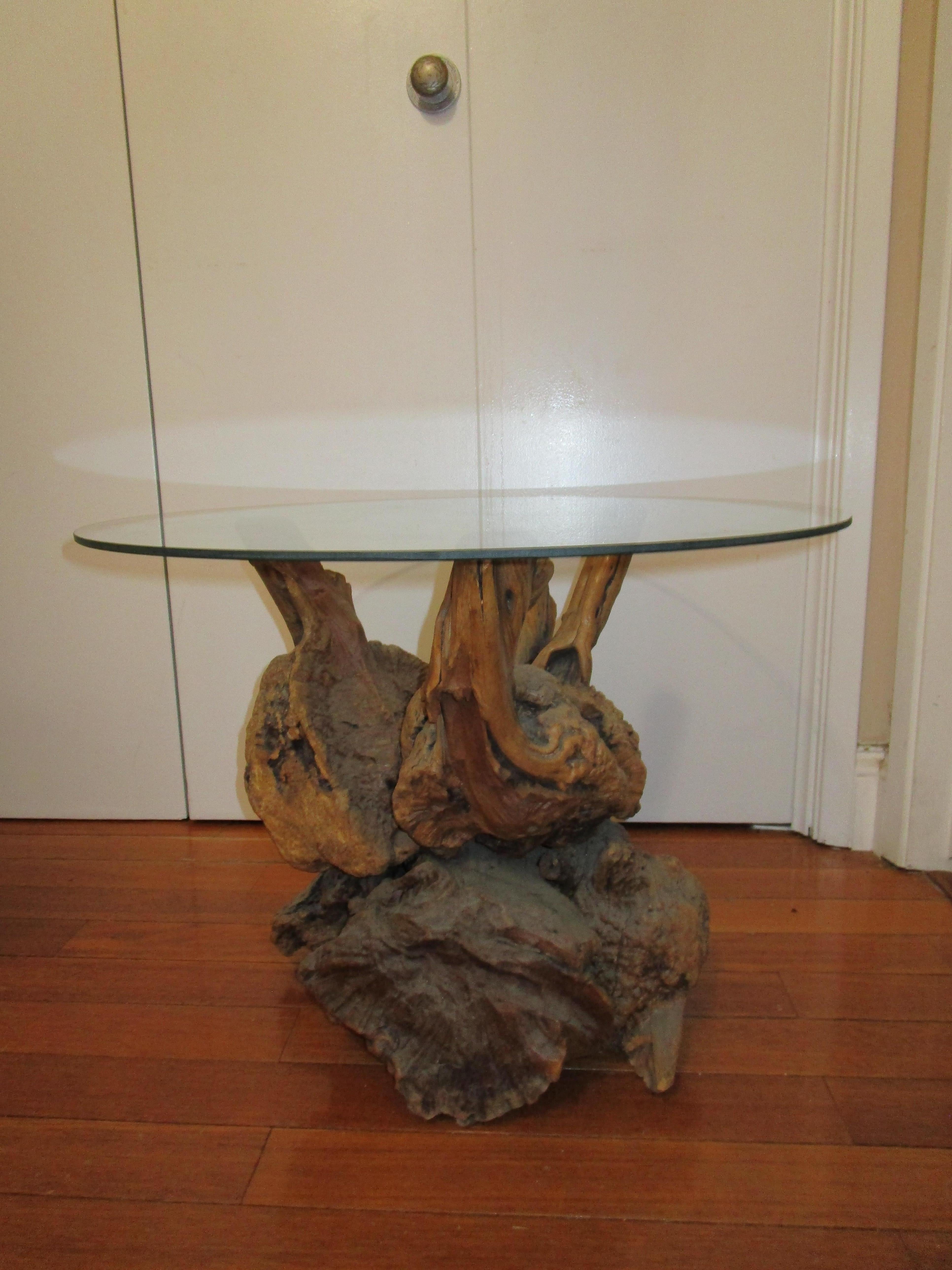 Driftwood Burl Vintage Base for Coffee or Occasional Table In Good Condition For Sale In Lomita, CA
