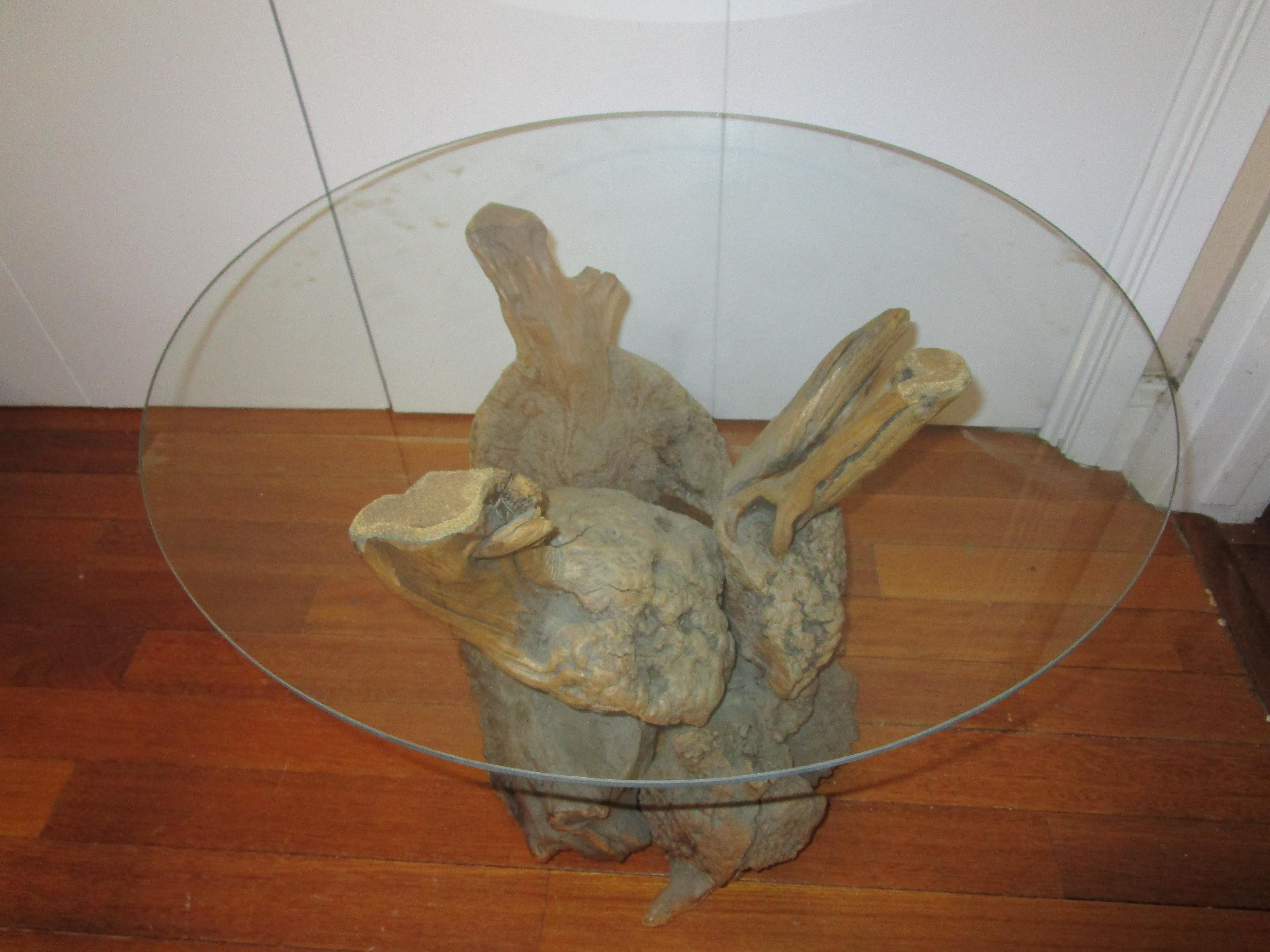 20th Century Driftwood Burl Vintage Base for Coffee or Occasional Table For Sale