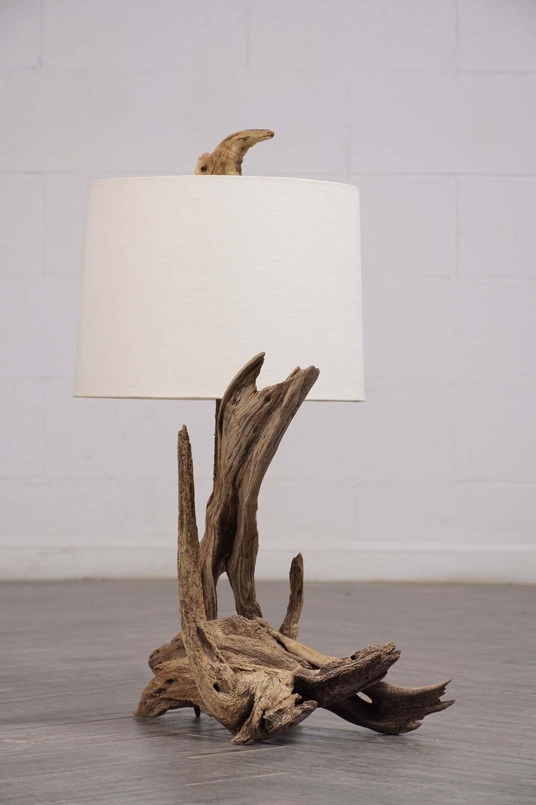 Modern Driftwood Freeform Table Lamp