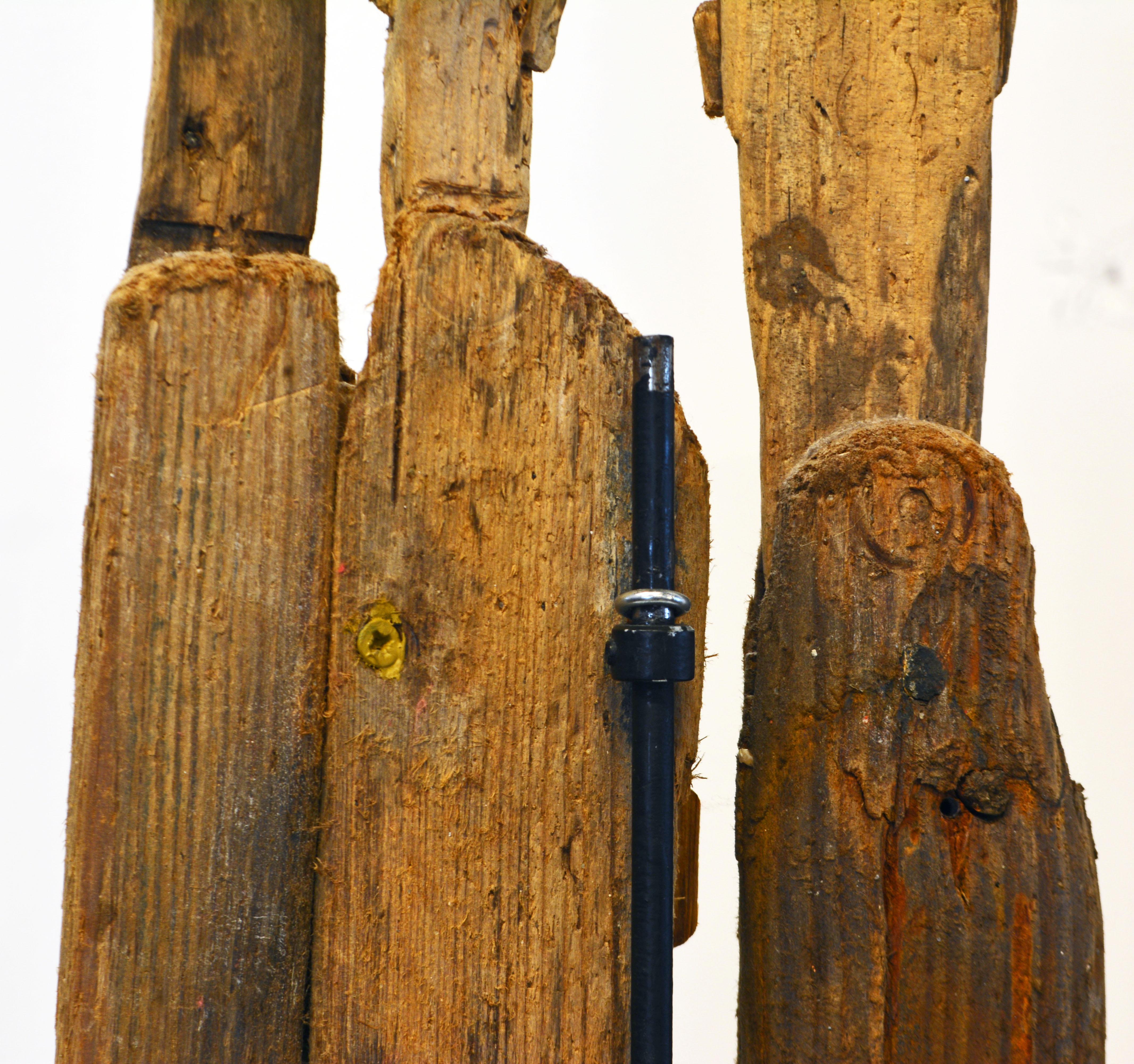 Driftwood Sculpture of Four Expressive Figures by Marc Bourlier, French B. 1947 For Sale 2