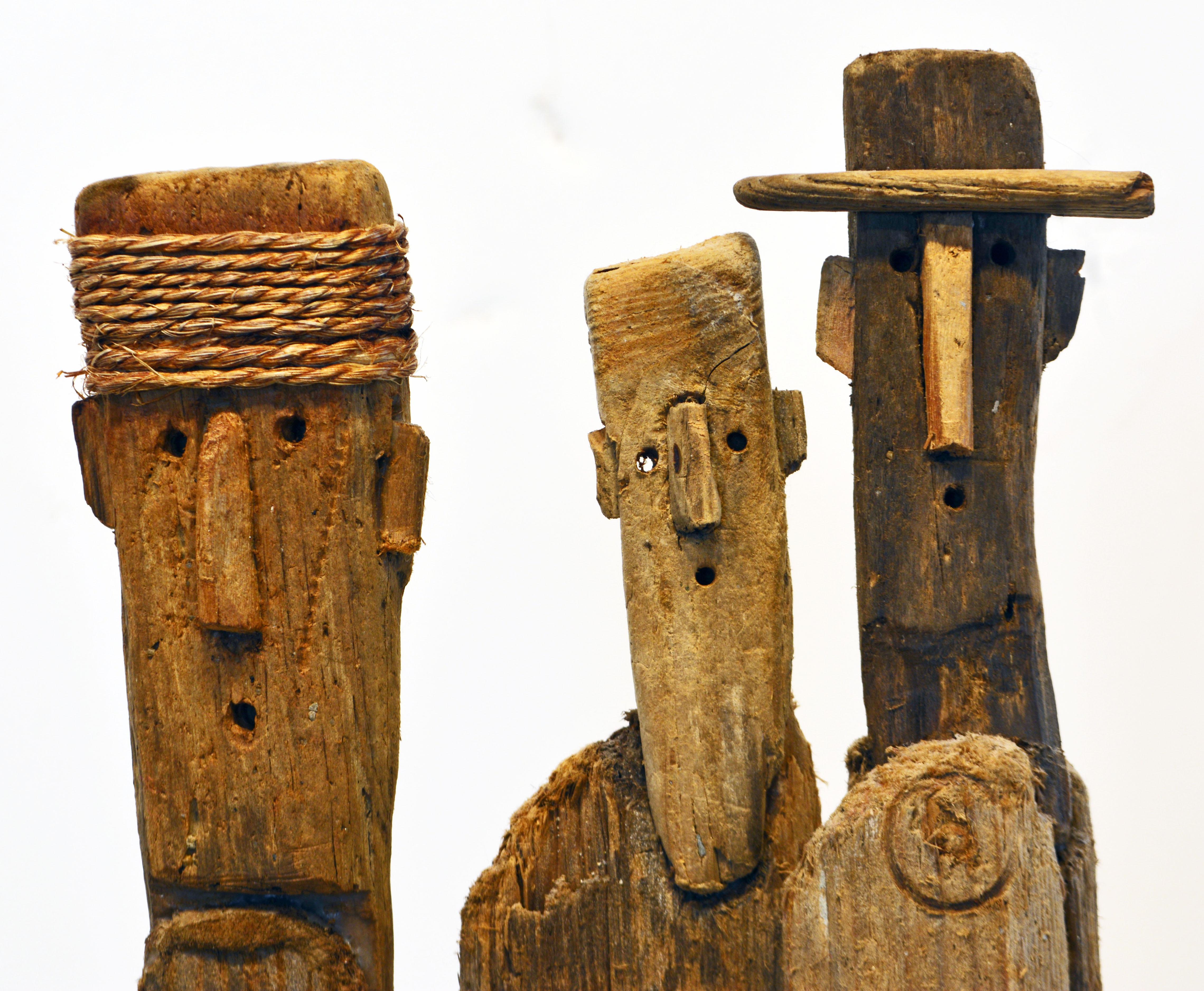 Driftwood Sculpture of Four Expressive Figures by Marc Bourlier, French B. 1947 In Good Condition For Sale In Ft. Lauderdale, FL