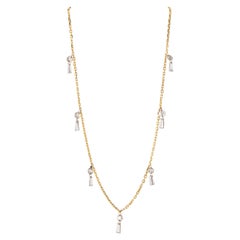 Drilled Dangling Baguette Diamond Necklace