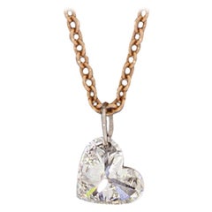 Drilled Heart Rose Gold 0.44 Carat Pendant