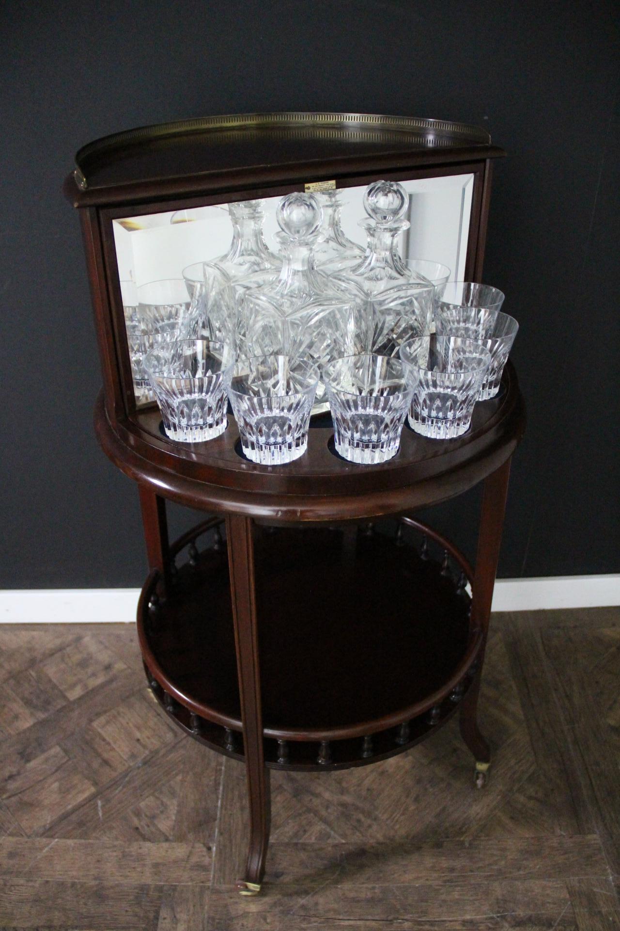 Drink Cabinet, Cocktail Bar, Dry Bar, Folding Bar, Bar Cart, Baccarat Crystal For Sale 8