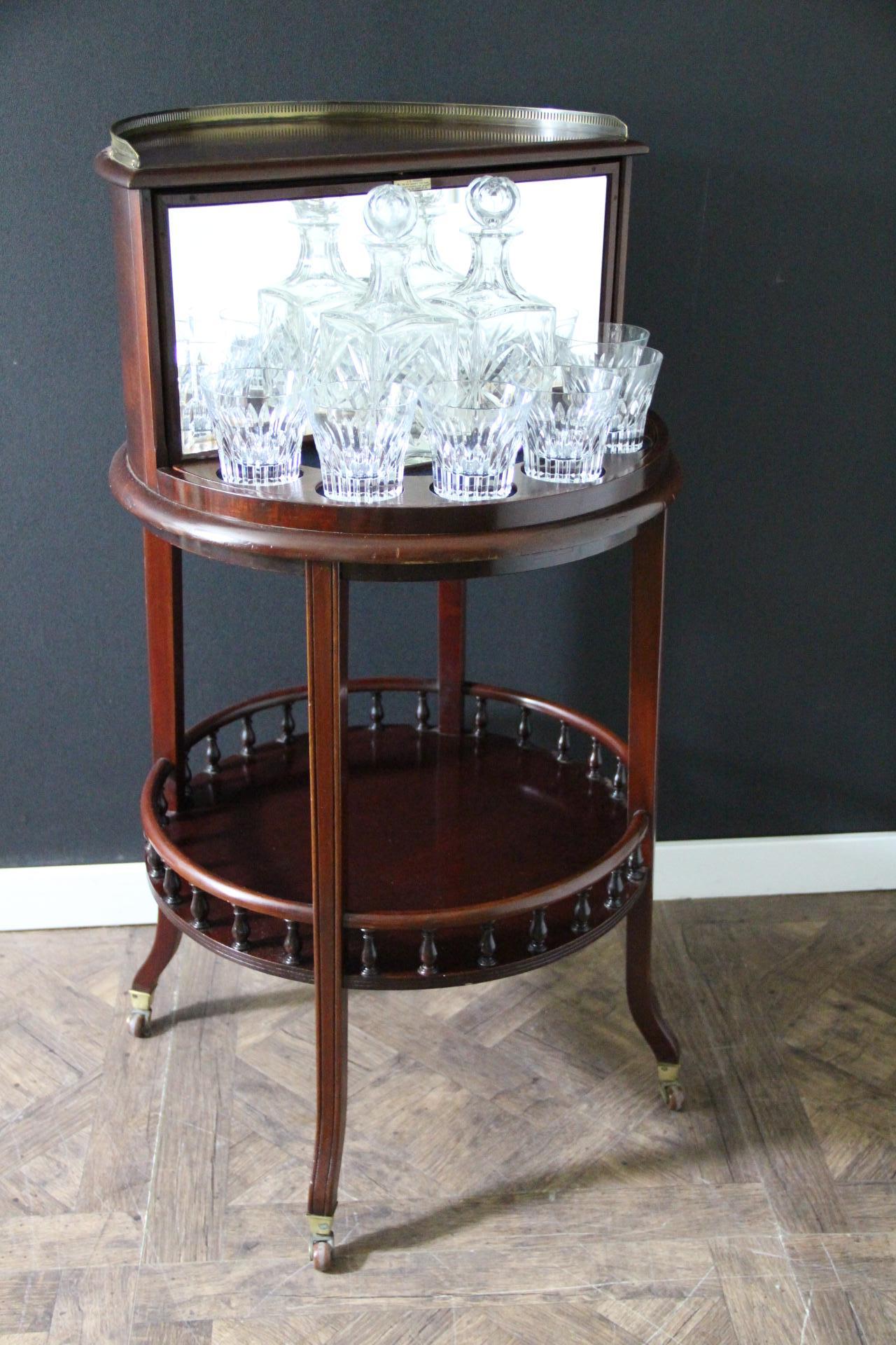 Art Deco Drink Cabinet, Cocktail Bar, Dry Bar, Folding Bar, Bar Cart, Baccarat Crystal For Sale