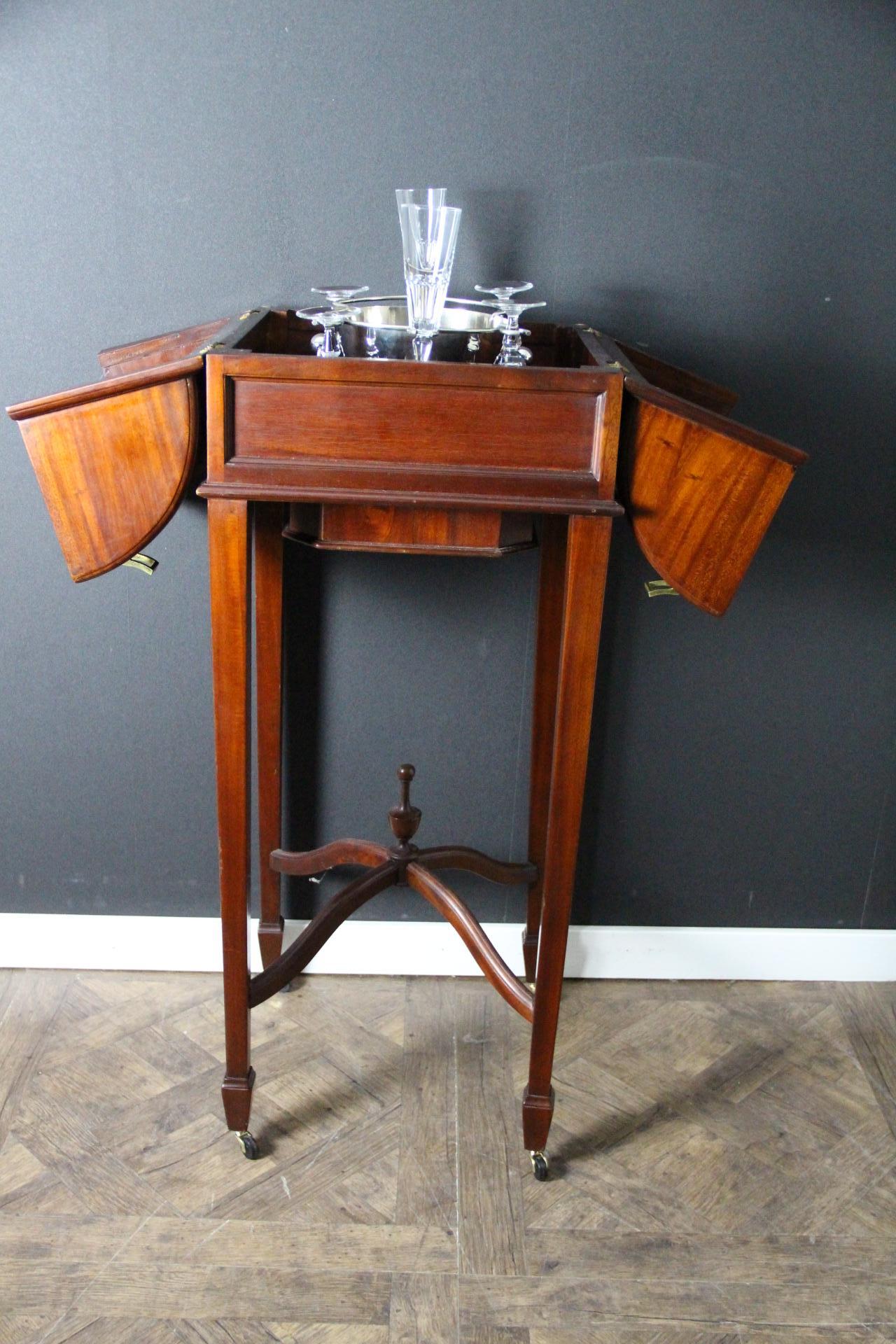 Mid-Century Modern Drink Cabinet, Cocktail Bar, Dry Bar, Folding Bar, Champagne Bar , Bar Cart For Sale