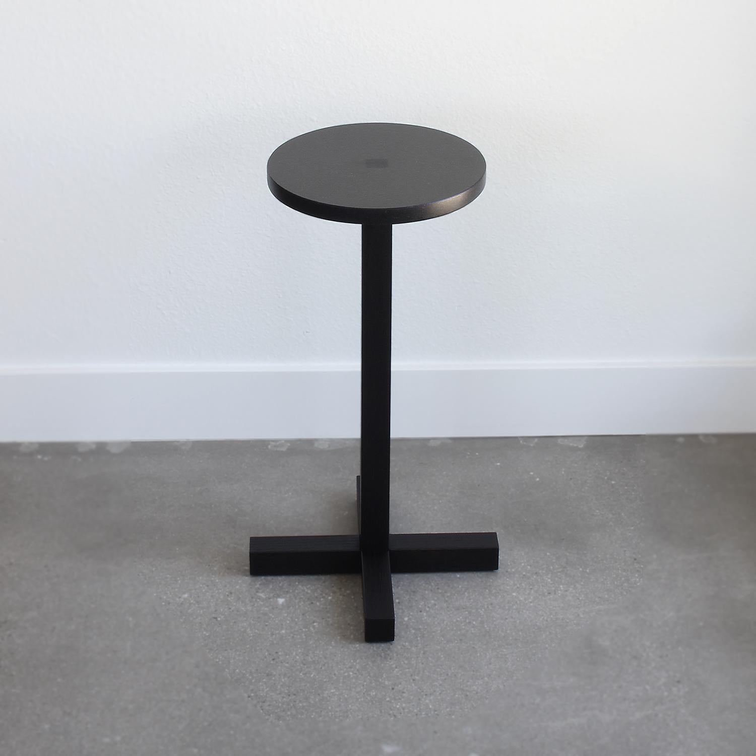 Modern Drink Table in Black Granite and Ebonized Oak by Elliott Marks For Sale
