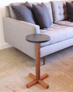 Tavolo da bere in granito nero e noce massiccio