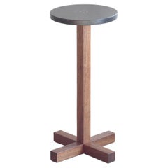 Drink Table in Black Granite and Walnut