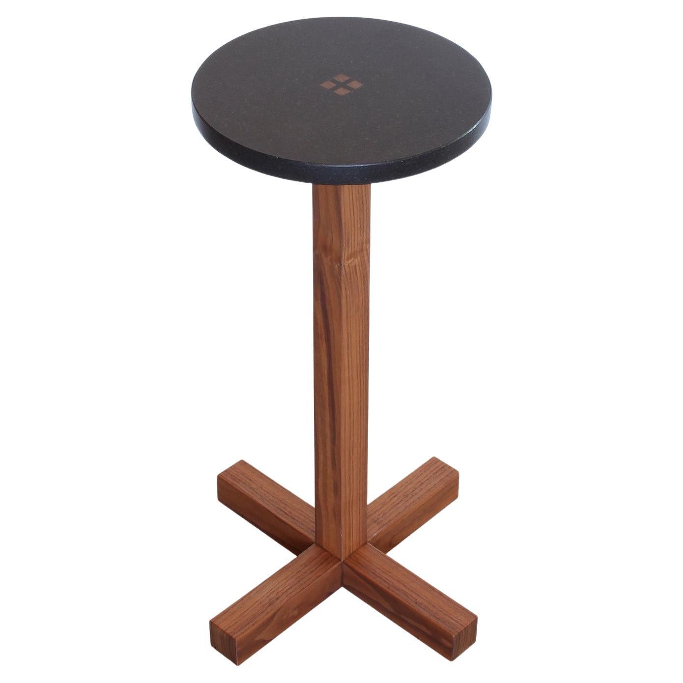 Paul Mayan Stainless and Black Granite Side Tables at 1stDibs