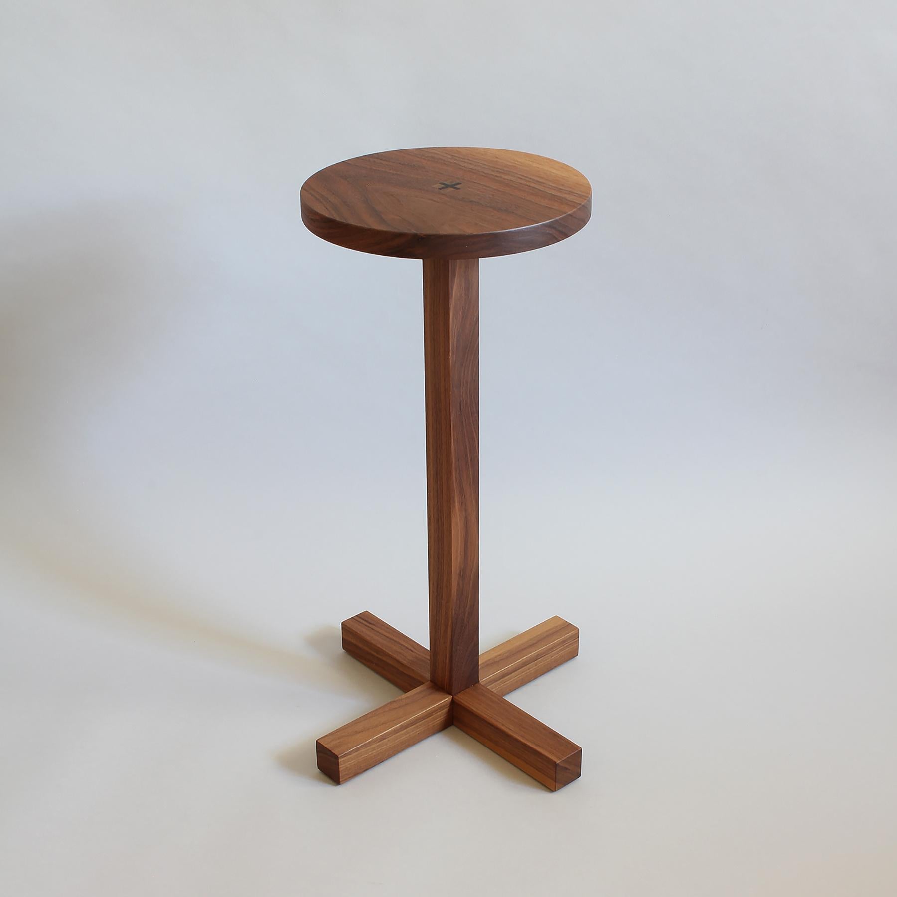 Minimalist Drink Table in Solid Walnut by Elliott Marks For Sale