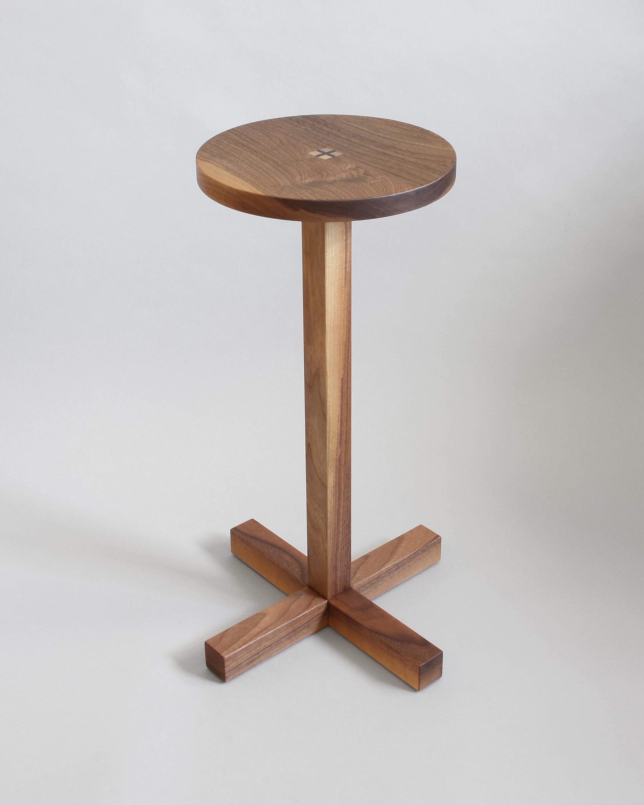 Minimalist Drink Table in Solid Walnut by Elliott Marks