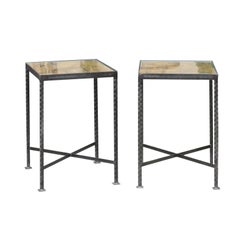 Drink Table with 19th Century Coromandel Chinoiserie Motifs and Iron Base