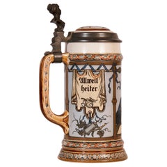 Antique "Drinker" Mettlach Stein