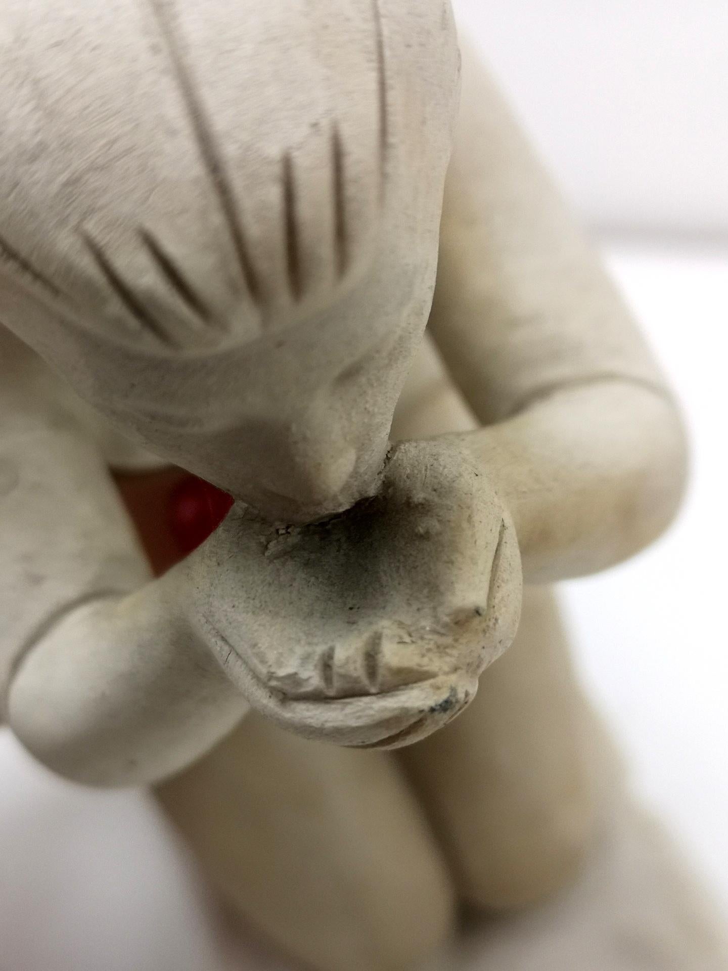 Drinking Girl Sculpture of Limestone, by Bela Kucs, 1960 2