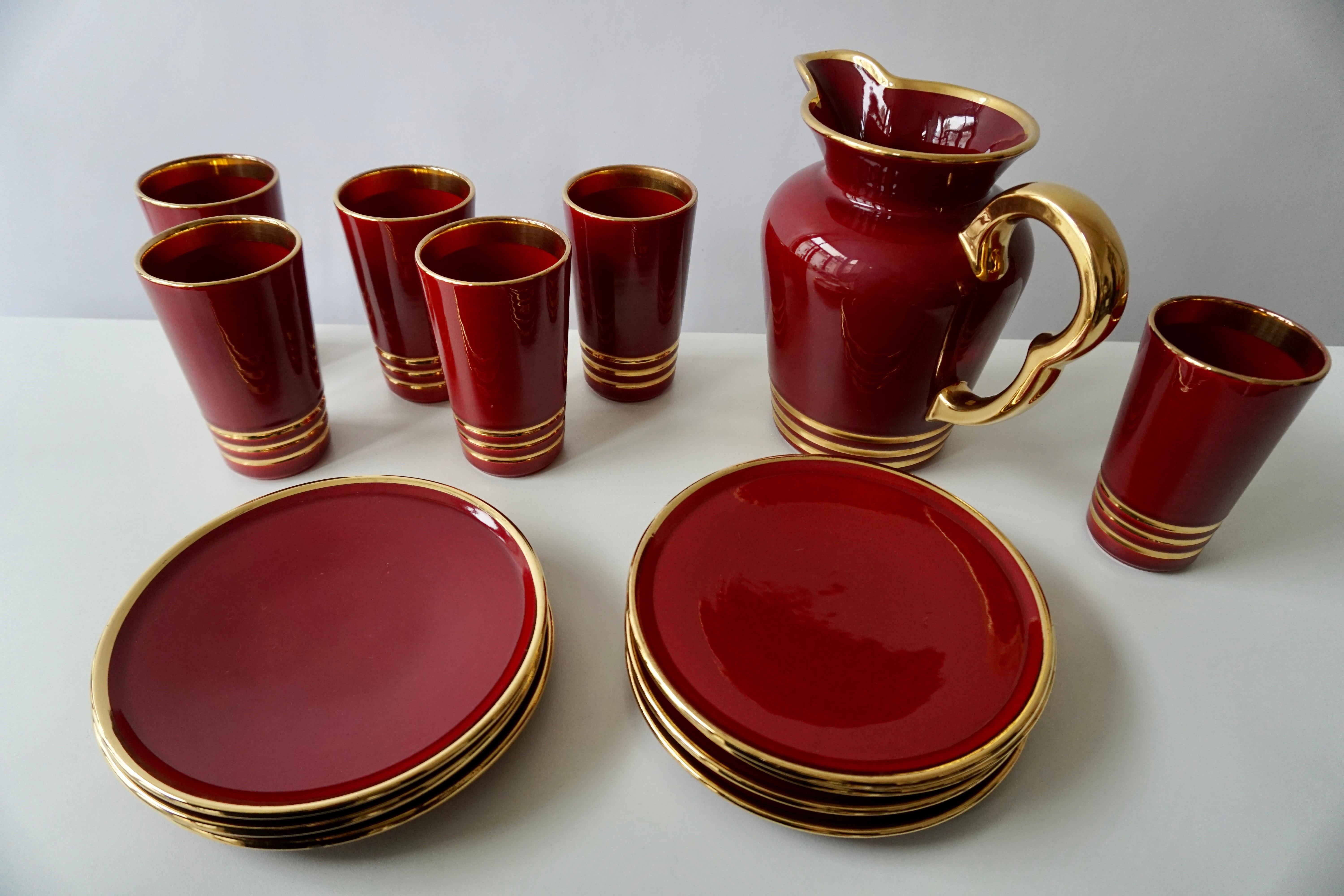 French Drinking Set by Magdalithe, France, circa 1960 For Sale