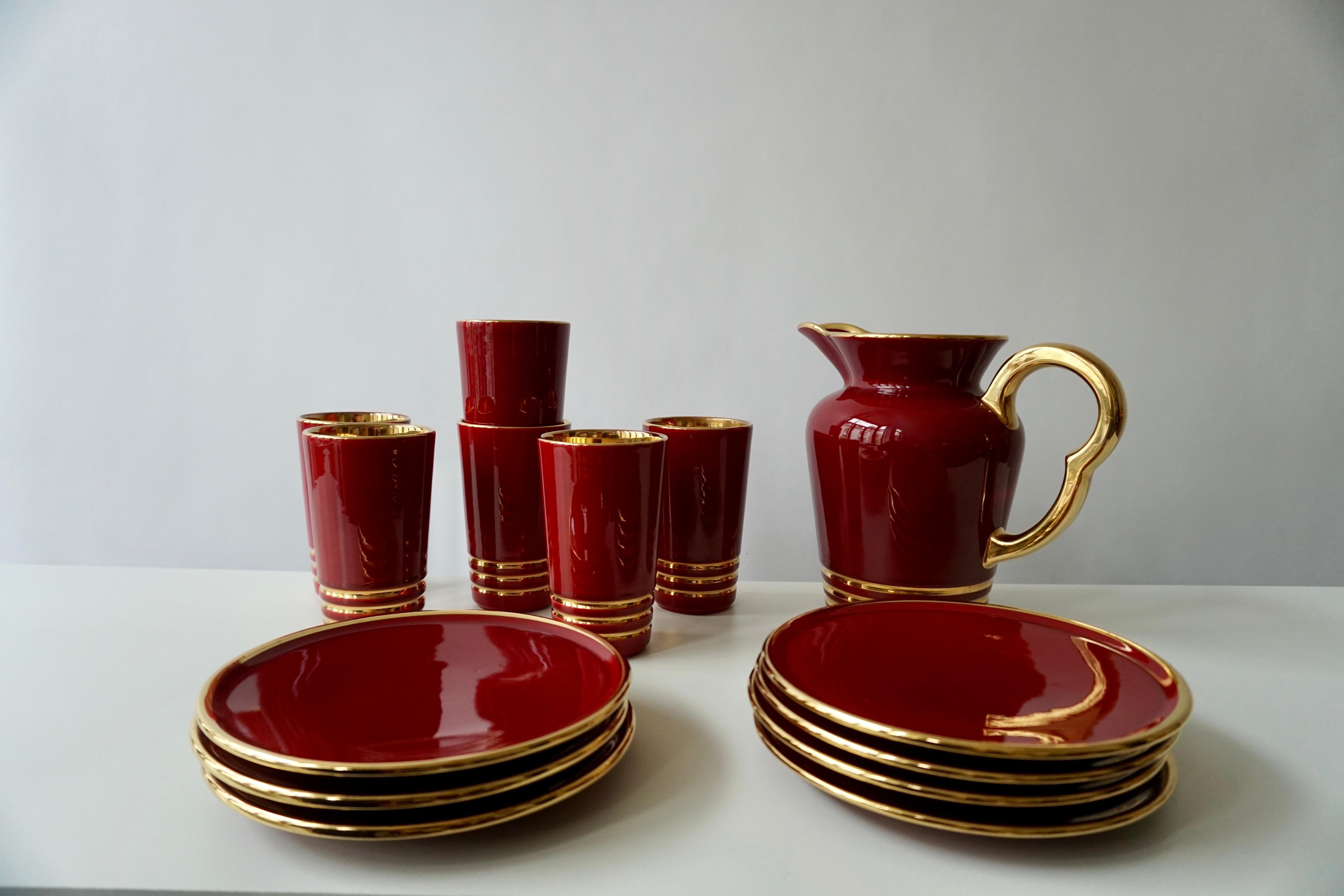 Glazed Drinking Set by Magdalithe, France, circa 1960 For Sale