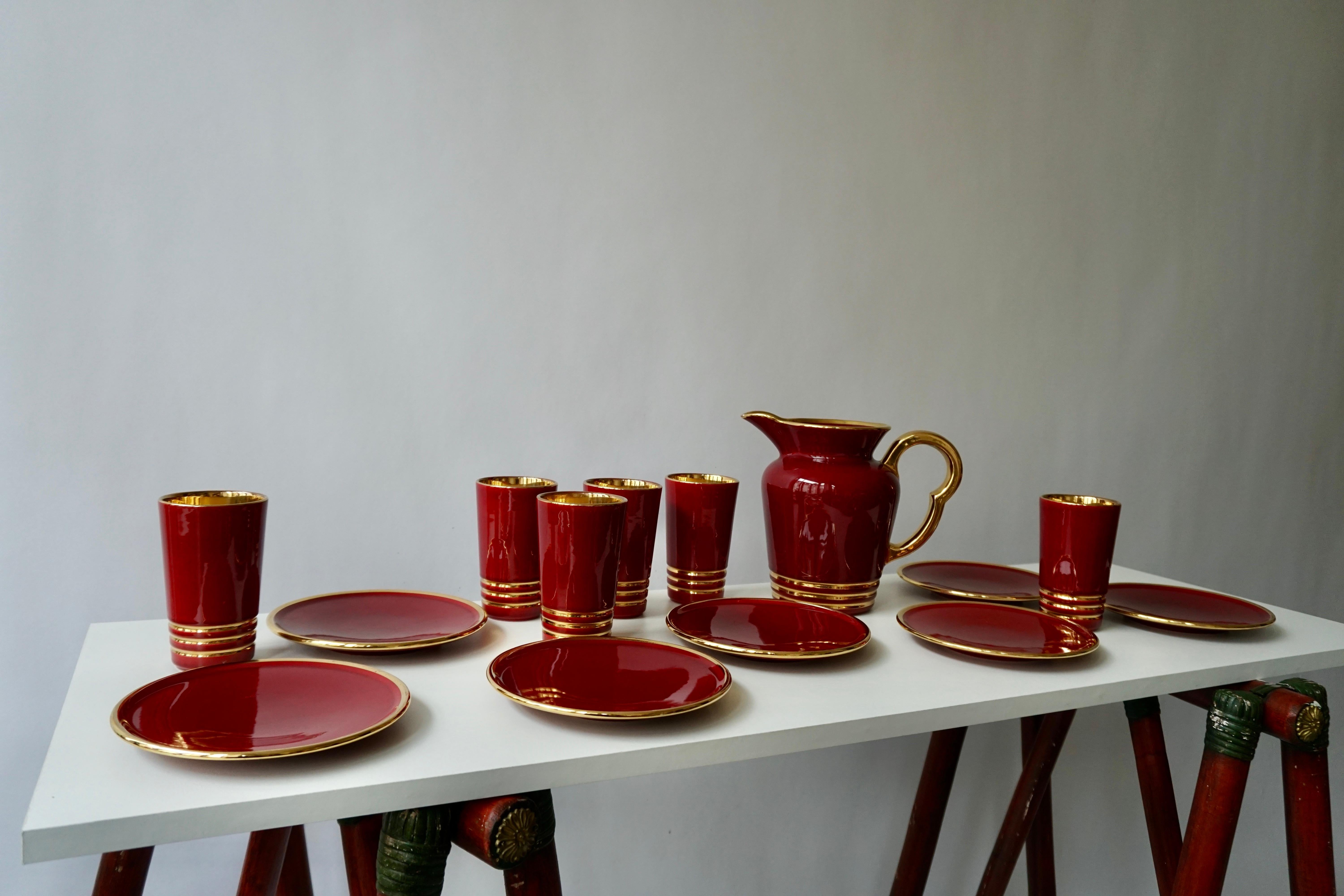 20th Century Drinking Set by Magdalithe, France, circa 1960 For Sale