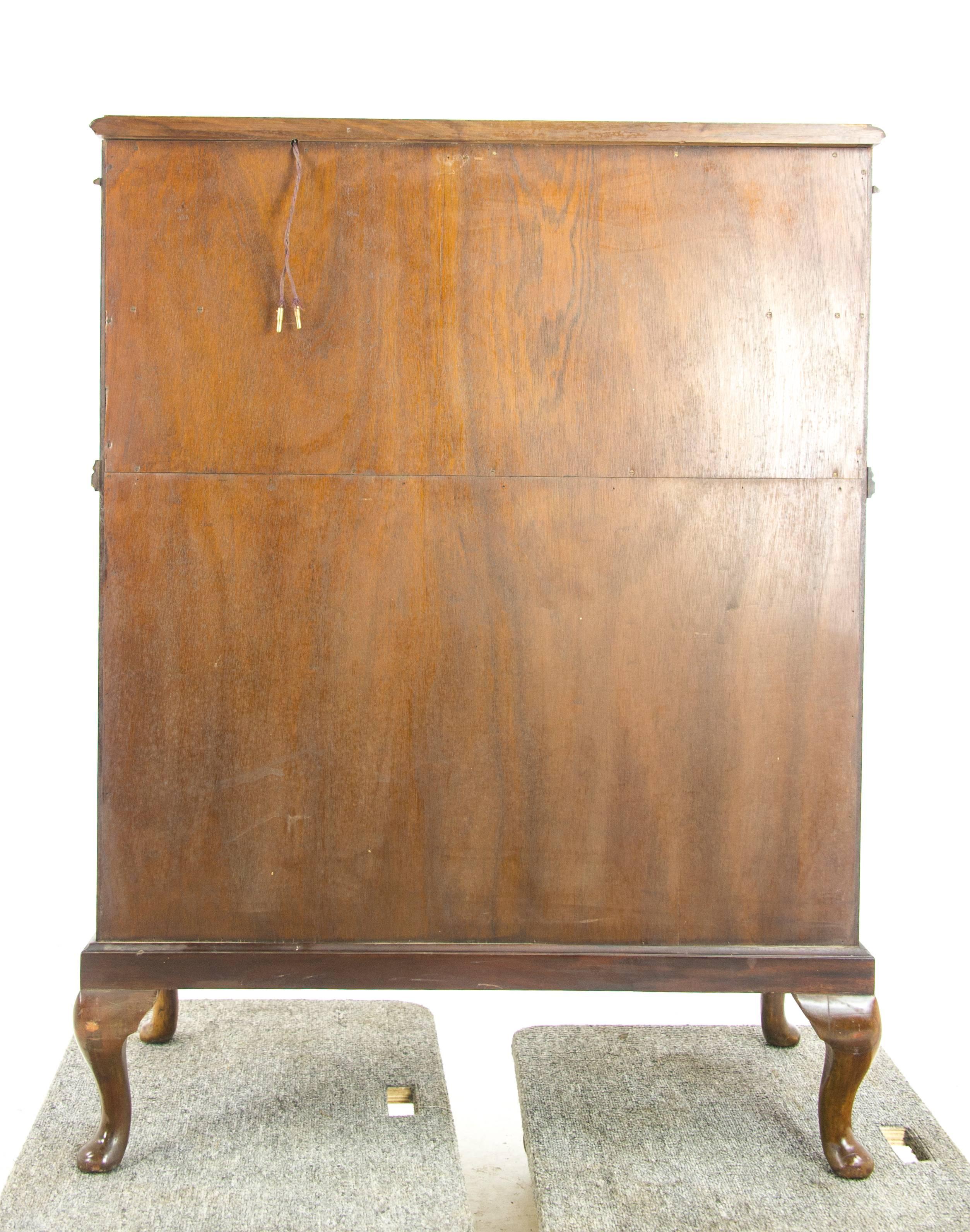 Drinks Cabinet, Antique Dry Bar, Cocktail Cabinet, Walnut, Scotland REDUCED! 11