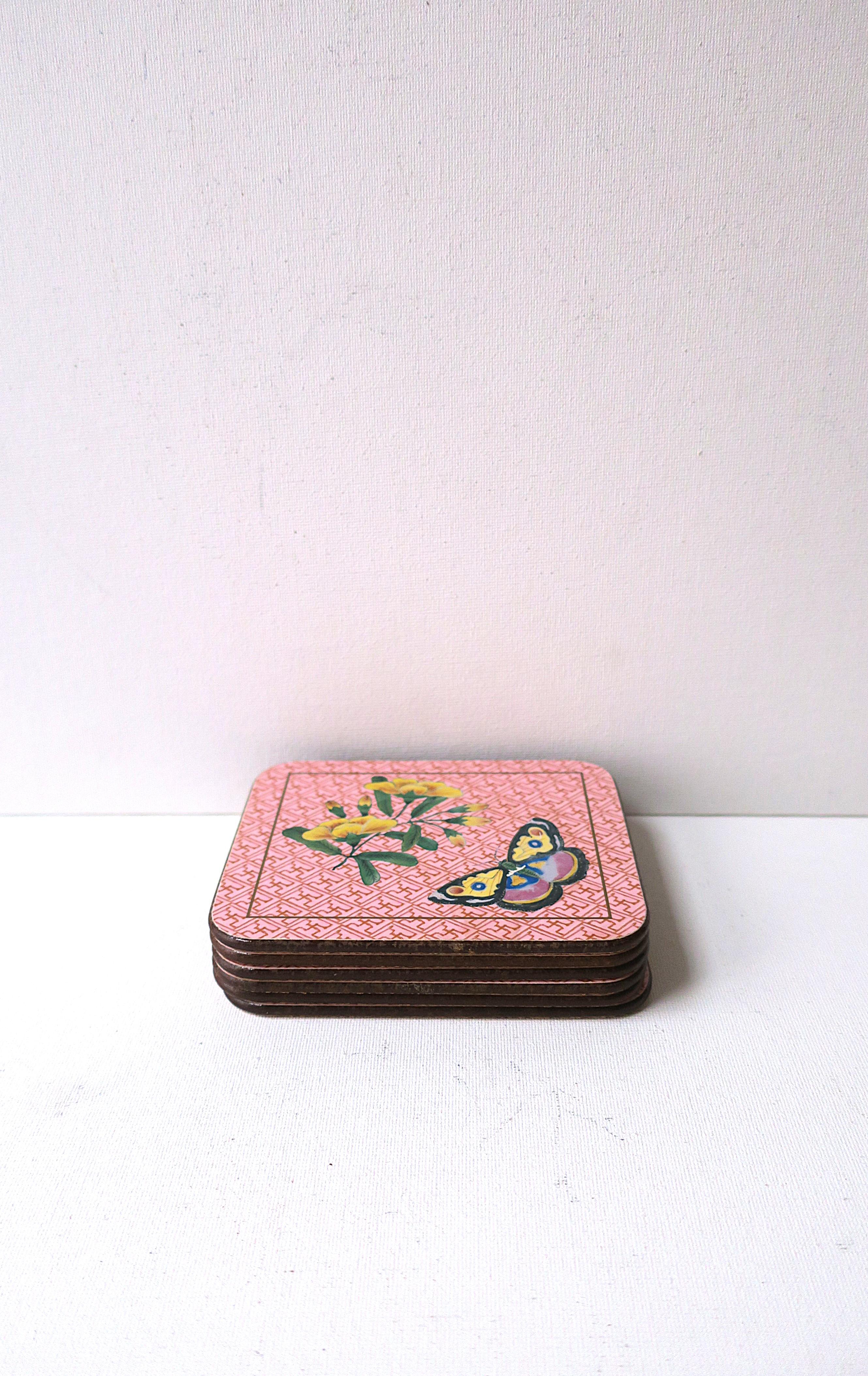 Drinks Coasters Butterfly Design, Set of Six For Sale 3