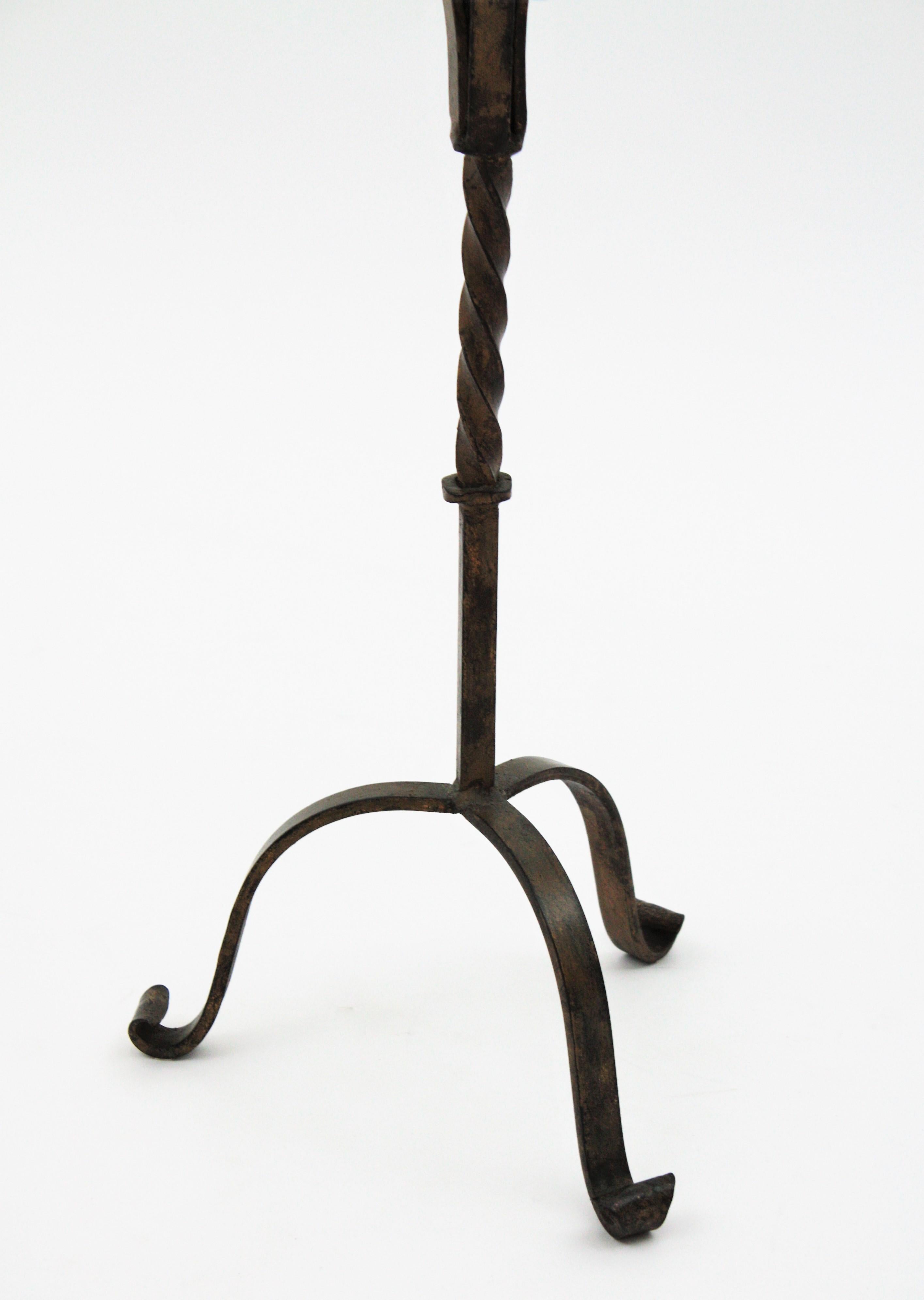 Drinks Table Gueridon / End Table / Martini Table in Wrought Iron, Spain, 1940s 7