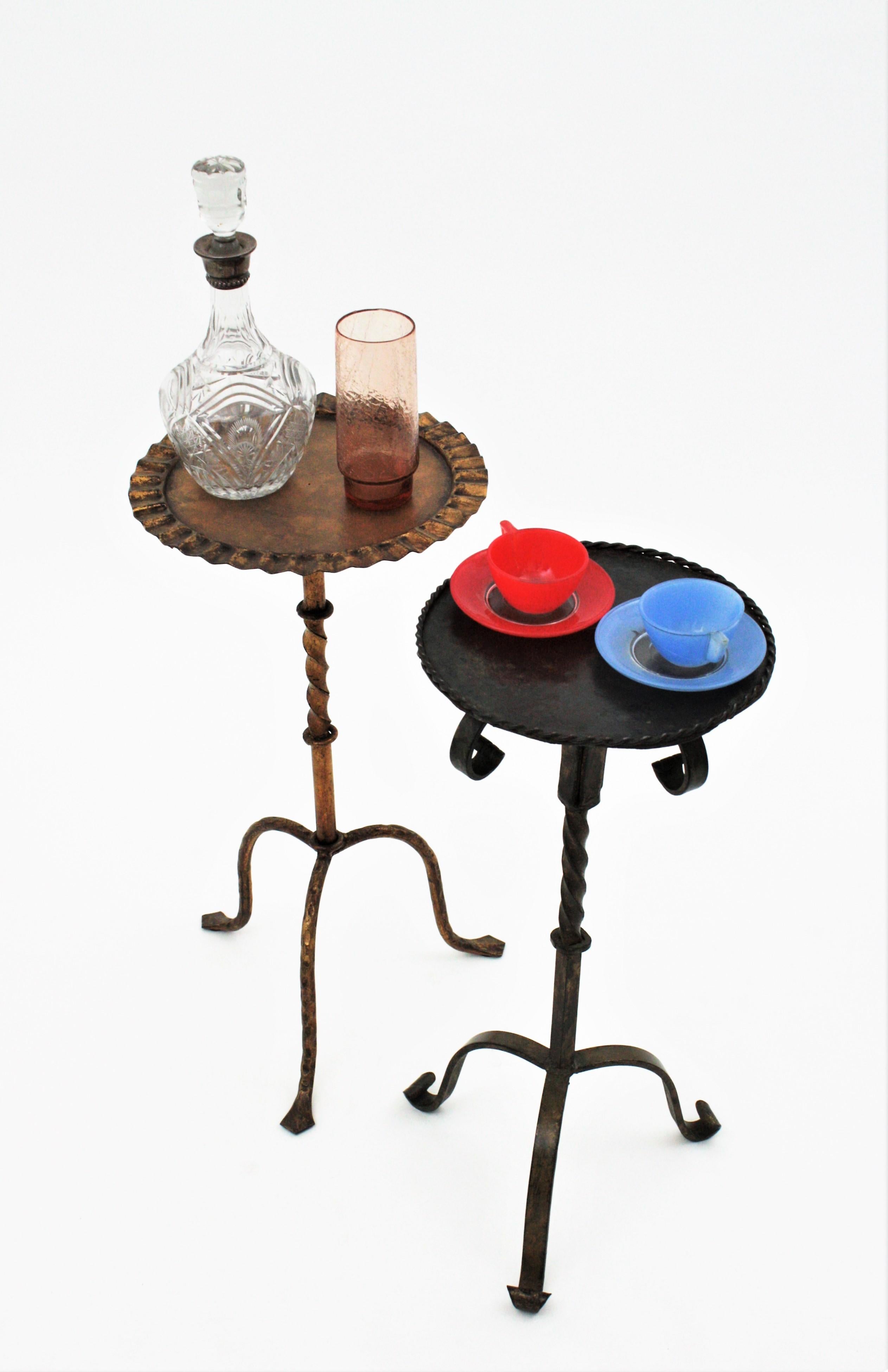 20th Century Drinks Table Gueridon / End Table / Martini Table in Wrought Iron, Spain, 1940s