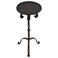 Drinks Table Gueridon / End Table / Martini Table in Wrought Iron, Spain, 1940s