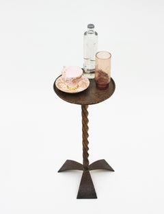 Drinks Table / Side Table / Martini Table by Ferro Art, Gilt Iron