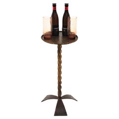 Drinks Table / Side Table / Martini Table by Ferro Art, Gilt Iron