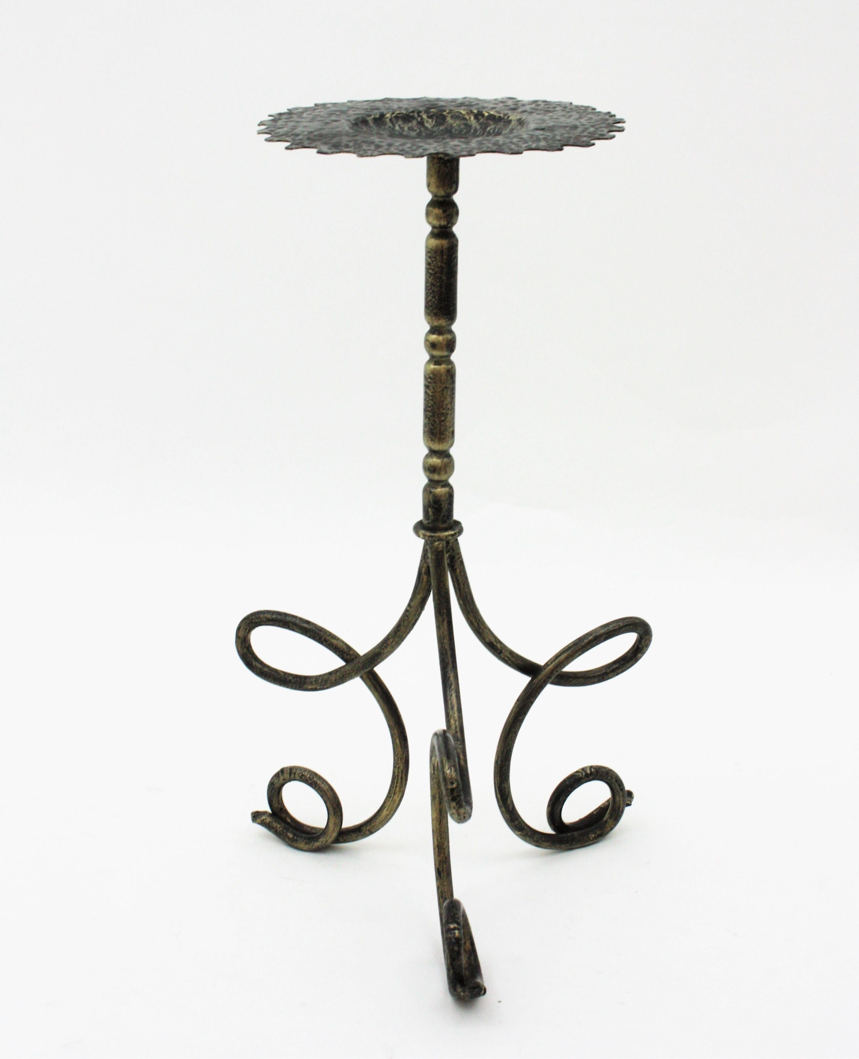 Spanish Drinks Table / Side Table / Martini Table by Ferro Art, Wrought Iron For Sale 2