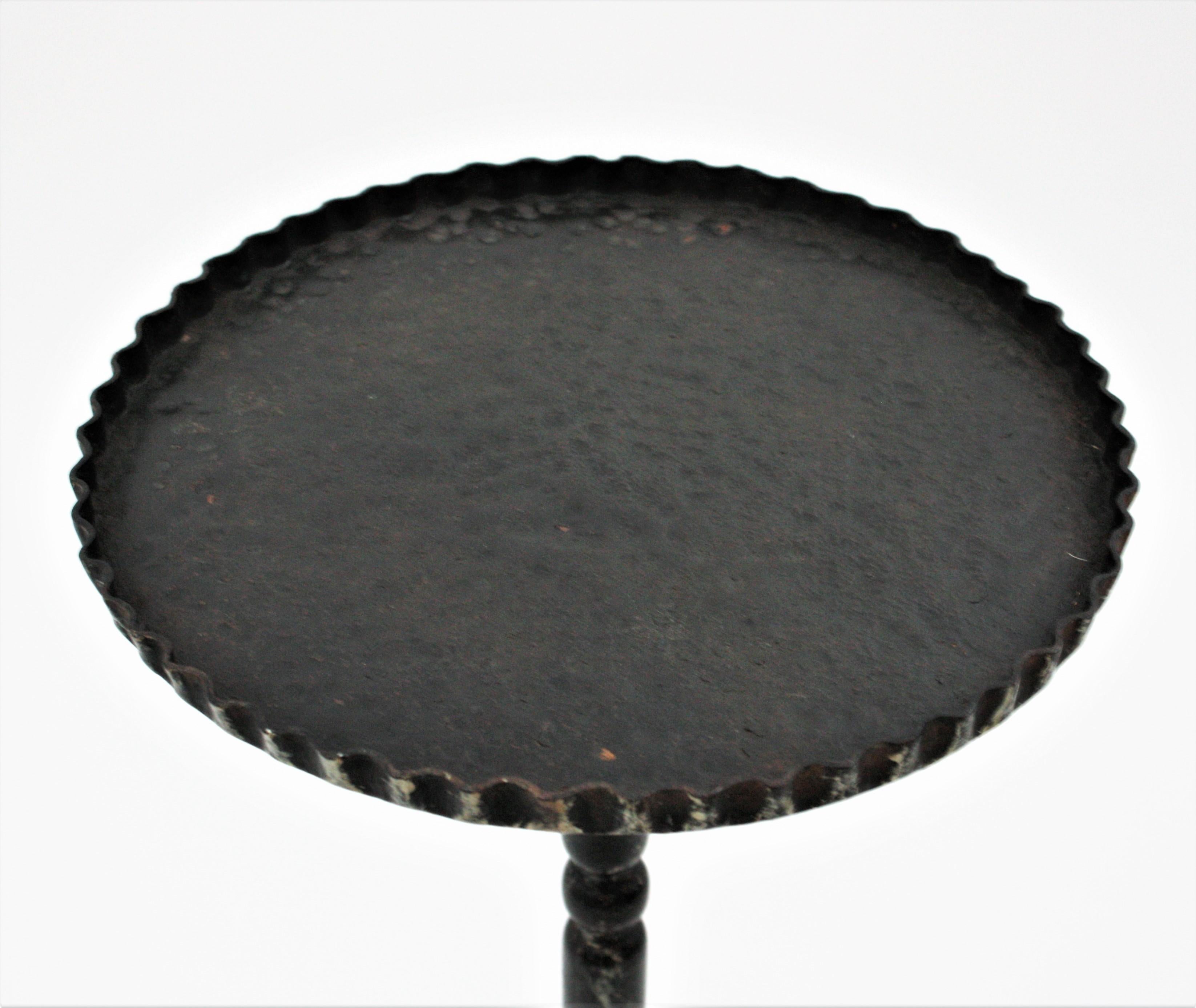 Drinks Table / Side Table / Martini Table by Ferro Art, Wrought Iron 5
