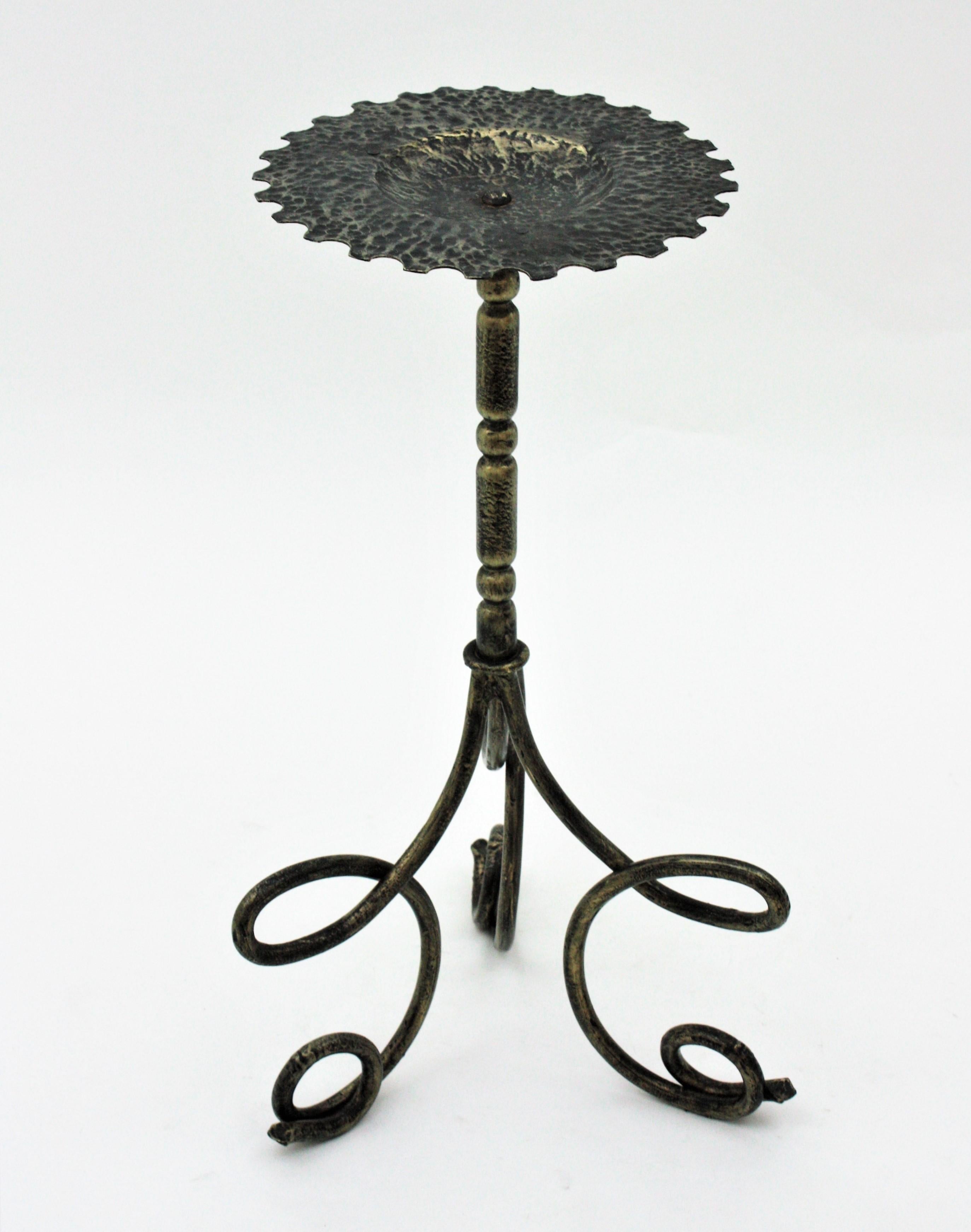 Spanish Drinks Table / Side Table / Martini Table by Ferro Art, Wrought Iron For Sale 4