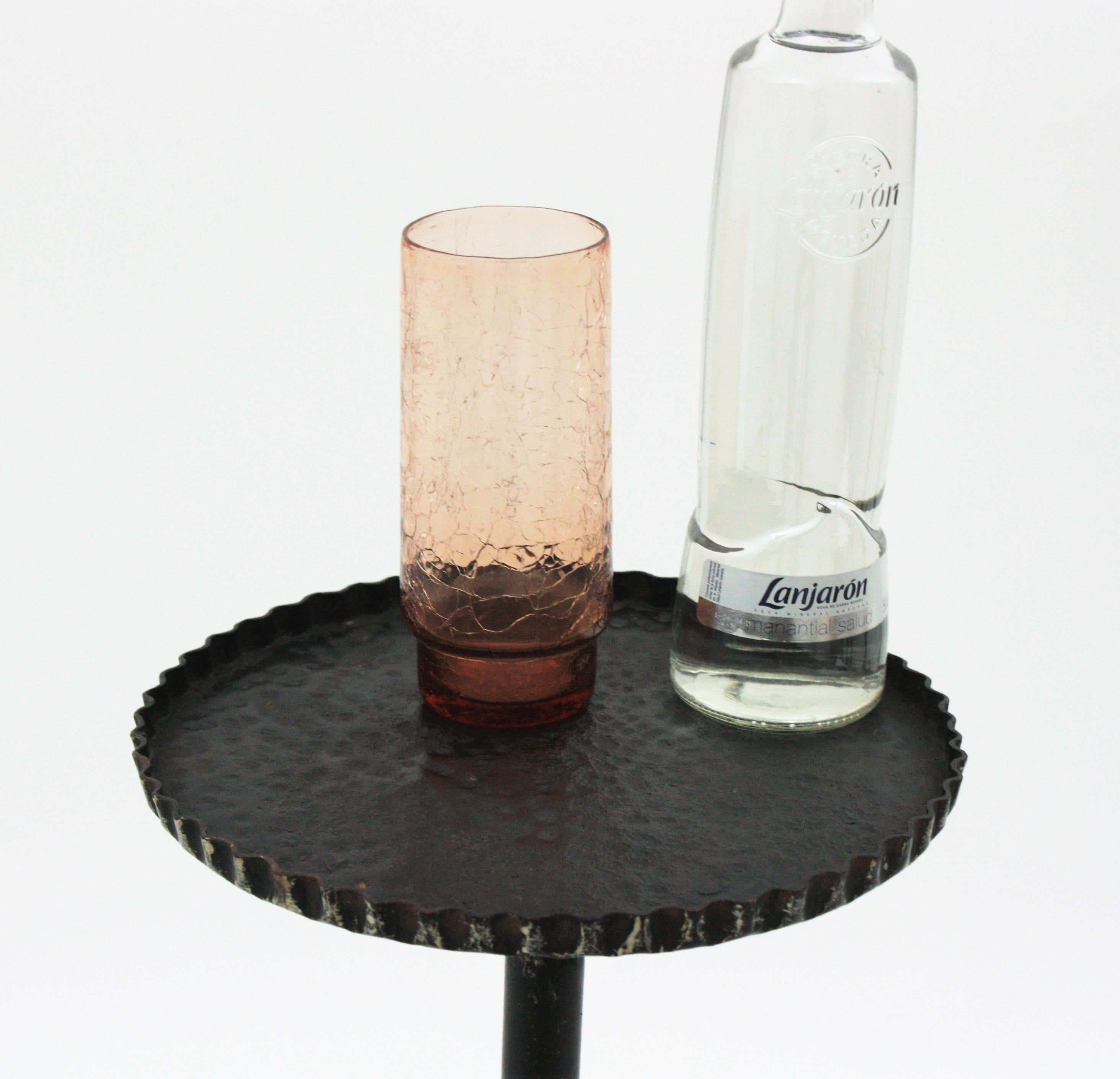 Drinks Table / Side Table / Martini Table by Ferro Art, Wrought Iron 6