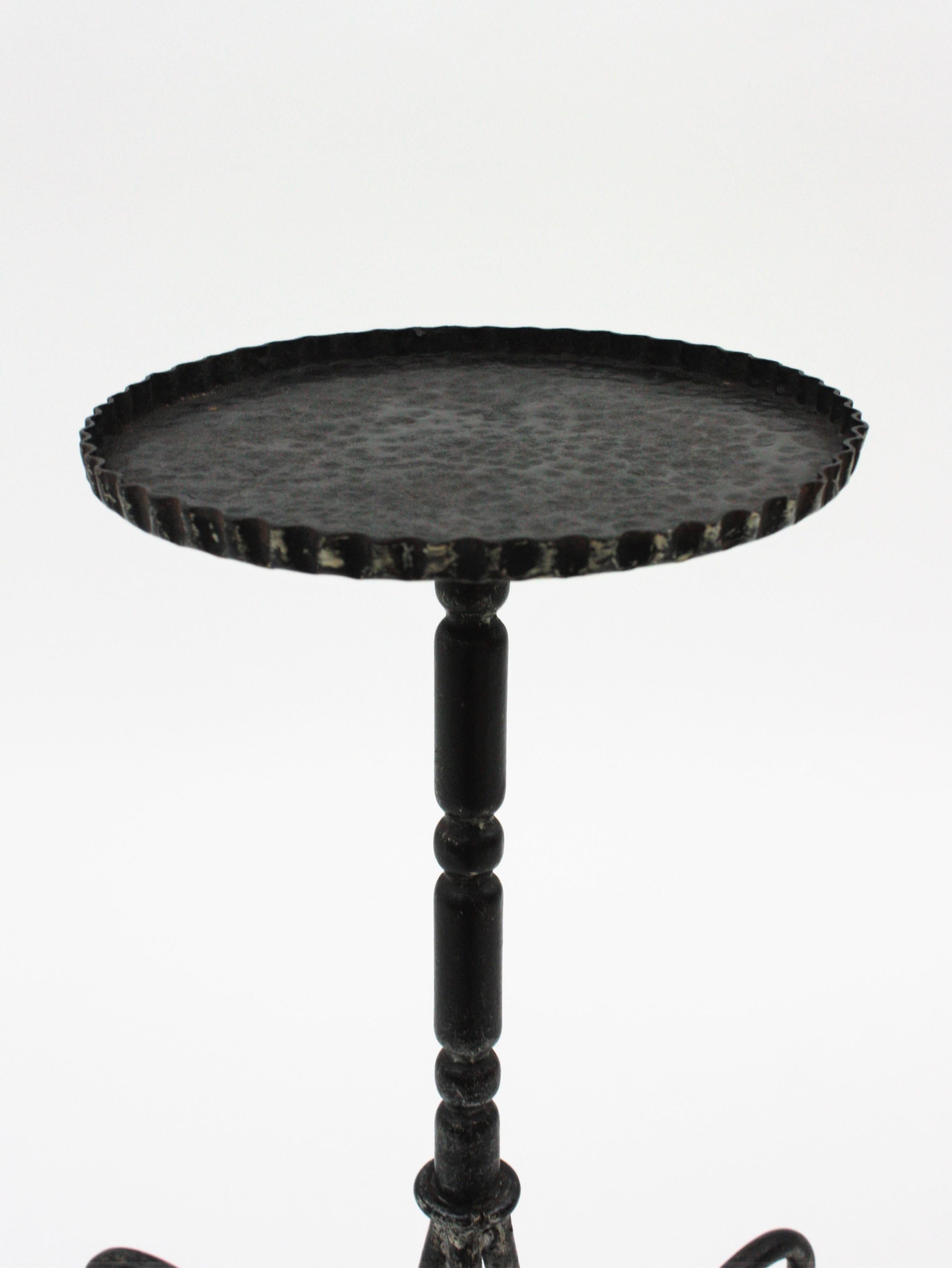 Drinks Table / Side Table / Martini Table by Ferro Art, Wrought Iron 7