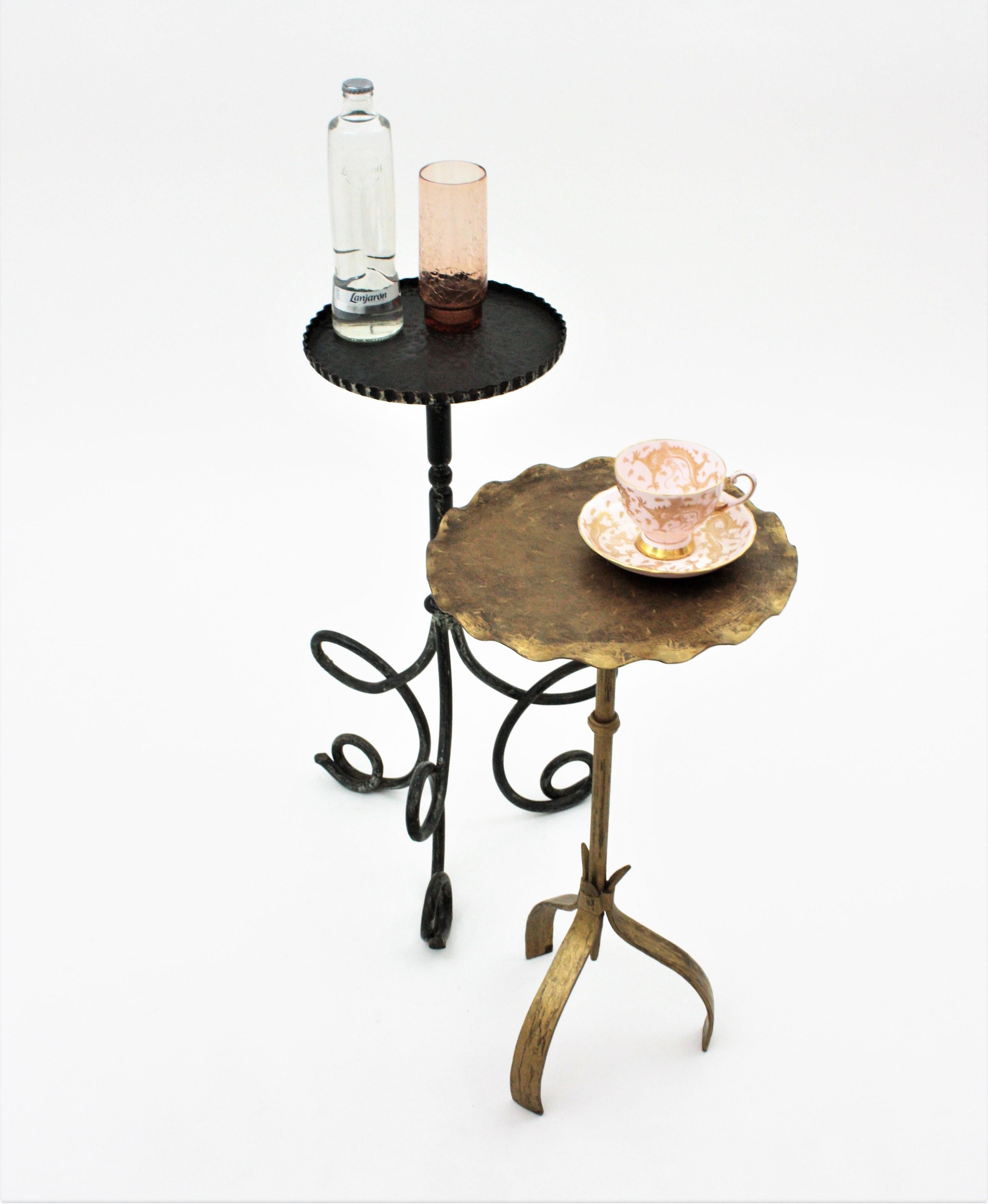 Drinks Table / Side Table / Martini Table by Ferro Art, Wrought Iron 11