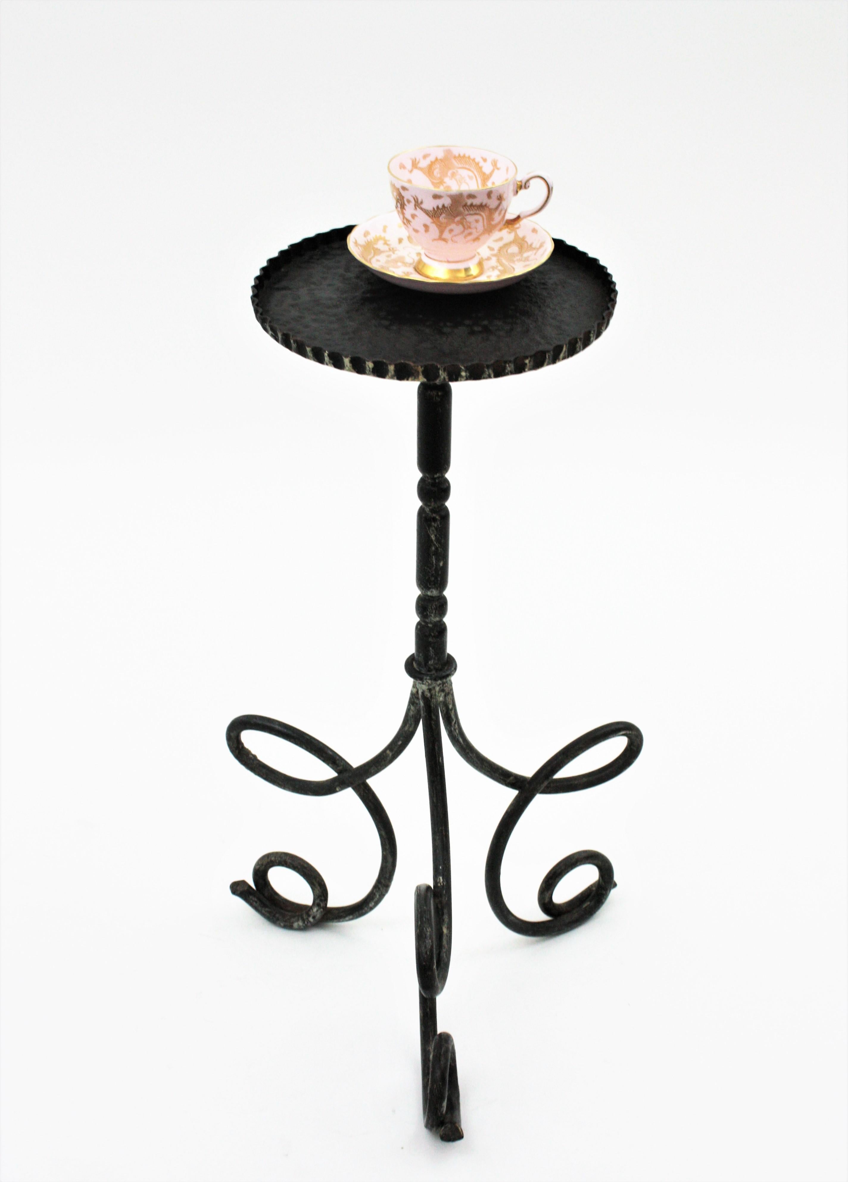 Spanish Drinks Table / Side Table / Martini Table by Ferro Art, Wrought Iron