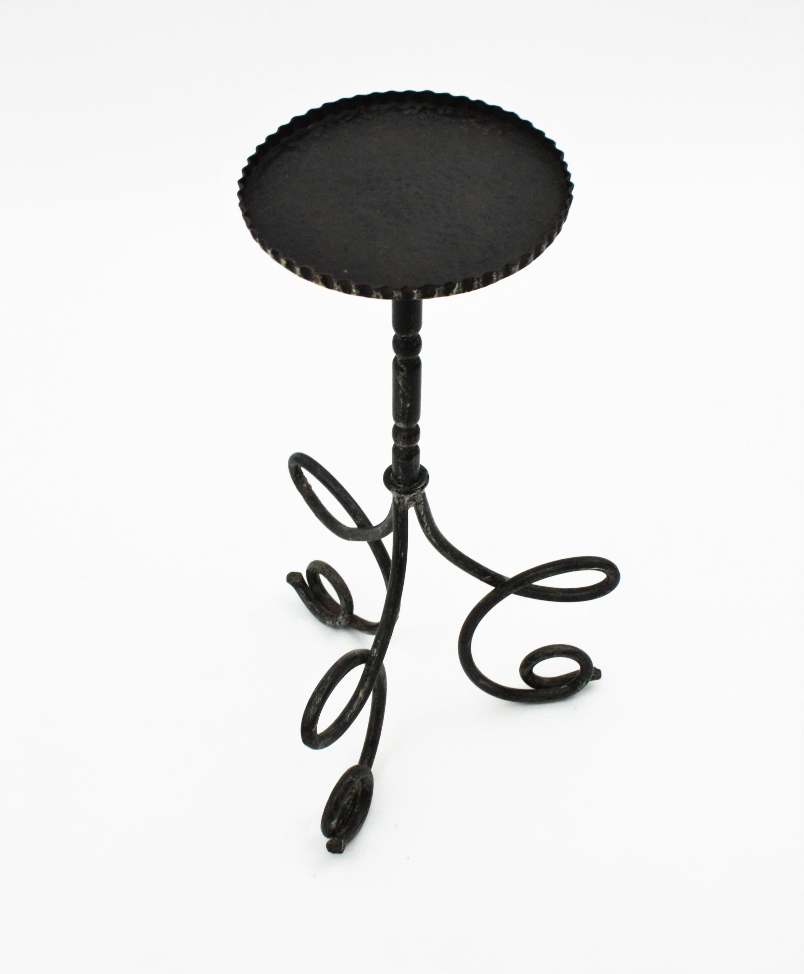 Forged Drinks Table / Side Table / Martini Table by Ferro Art, Wrought Iron