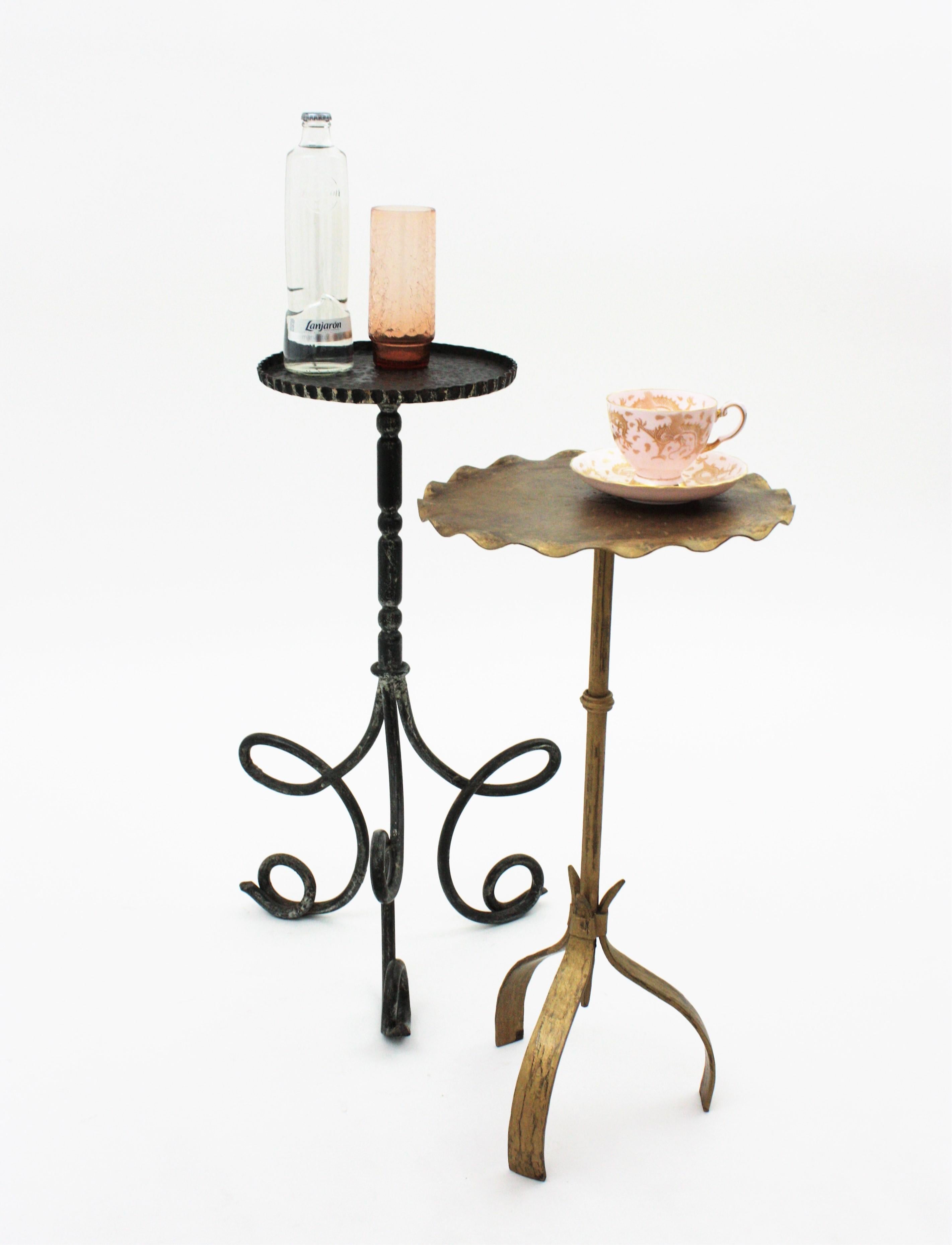 20th Century Drinks Table / Side Table / Martini Table by Ferro Art, Wrought Iron