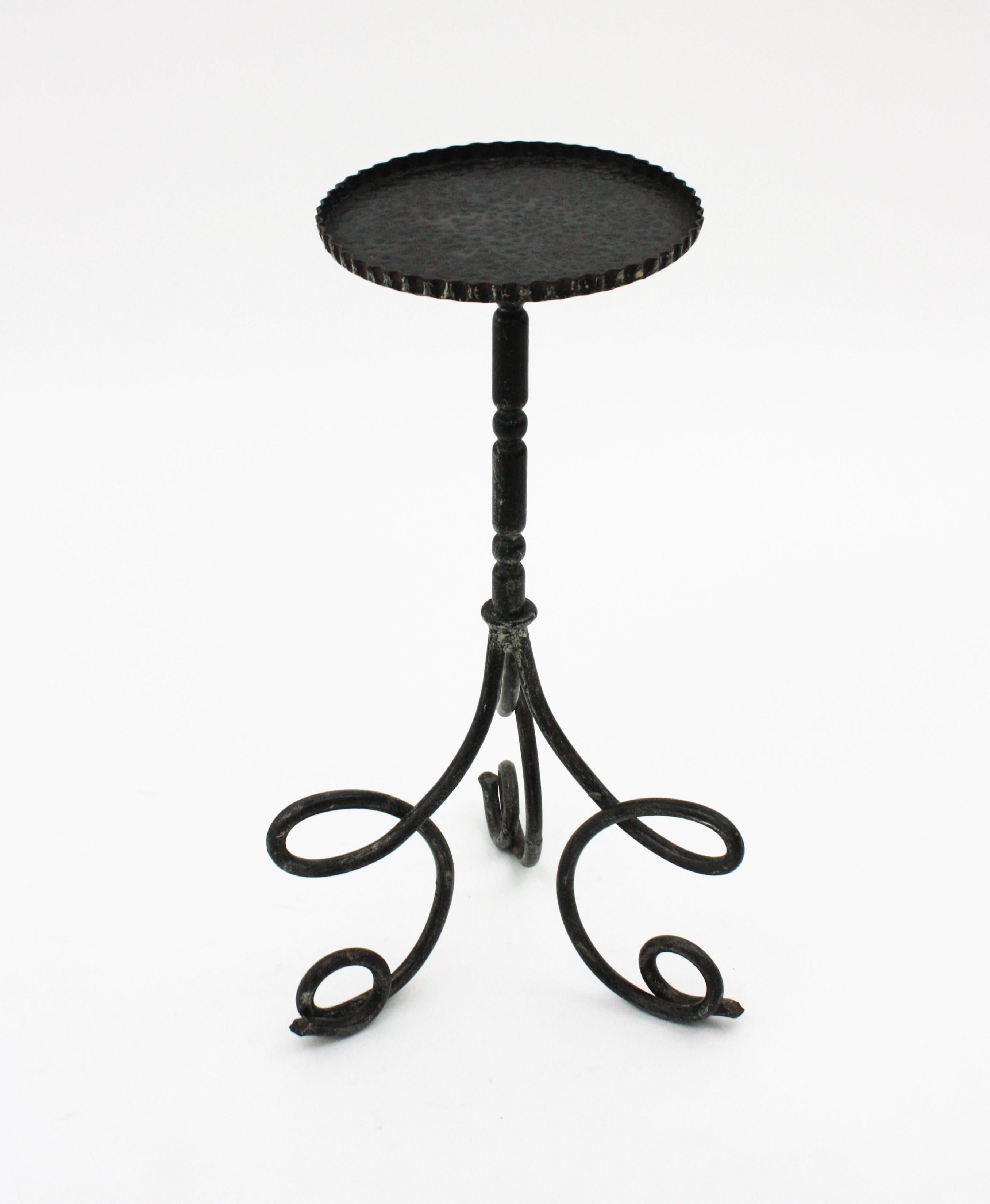 Drinks Table / Side Table / Martini Table by Ferro Art, Wrought Iron 1
