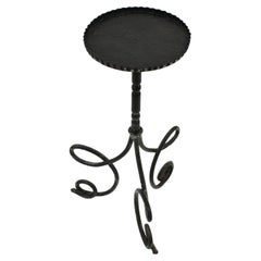 Drinks Table / Side Table / Martini Table by Ferro Art, Wrought Iron