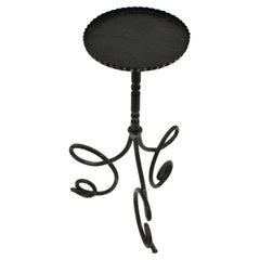 Retro Drinks Table / Side Table / Martini Table by Ferro Art, Wrought Iron