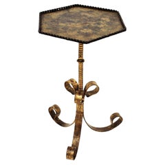 Drinks Table / Side Table / Martini Table in Gilt Iron