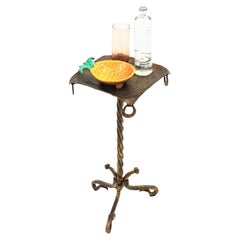 Drinks Table / Side Table / Martini Table in Gilt Wrought Iron