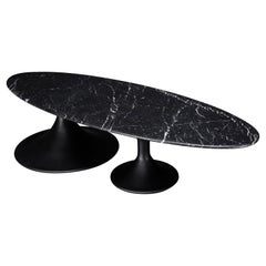 Drip Coffee Table, Powder-Coated Black + Nero Marquina Marble, Showroom Sample