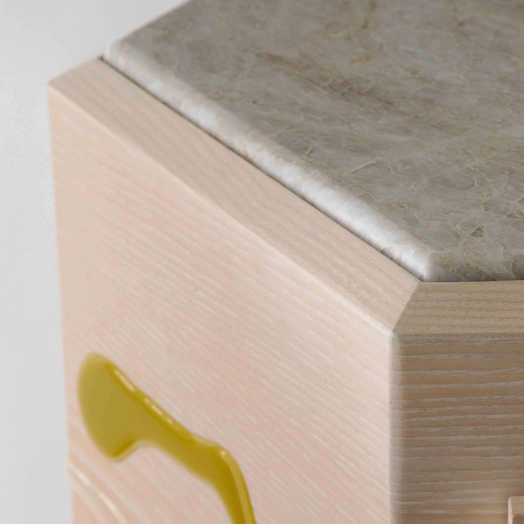 American Drip/Fold Dresser, Ash Plywood with Lime Resin and Quartzite Top - AVAILABLE NOW