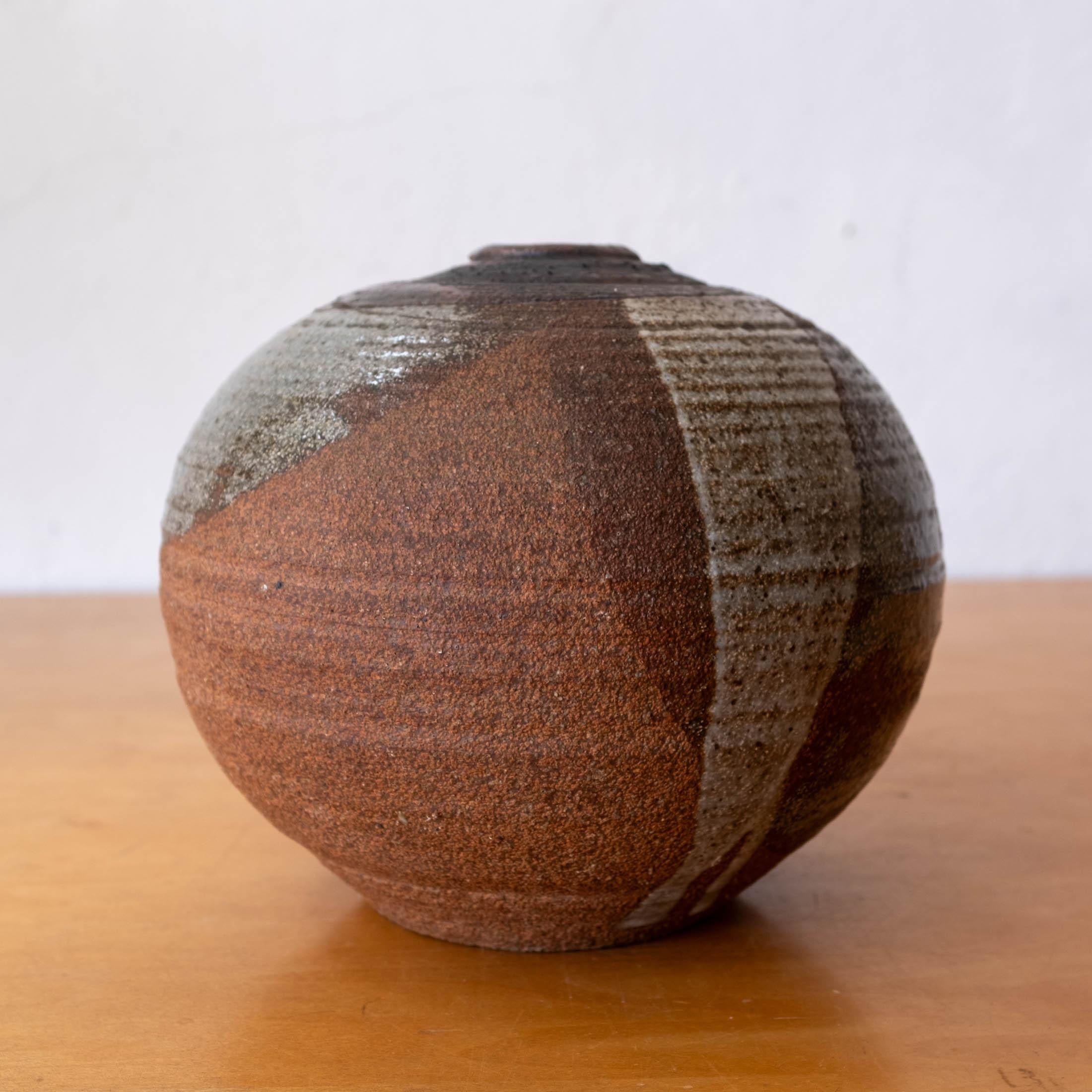 American Drip Glaze Ceramic Moon Pot Vase California Pottery For Sale