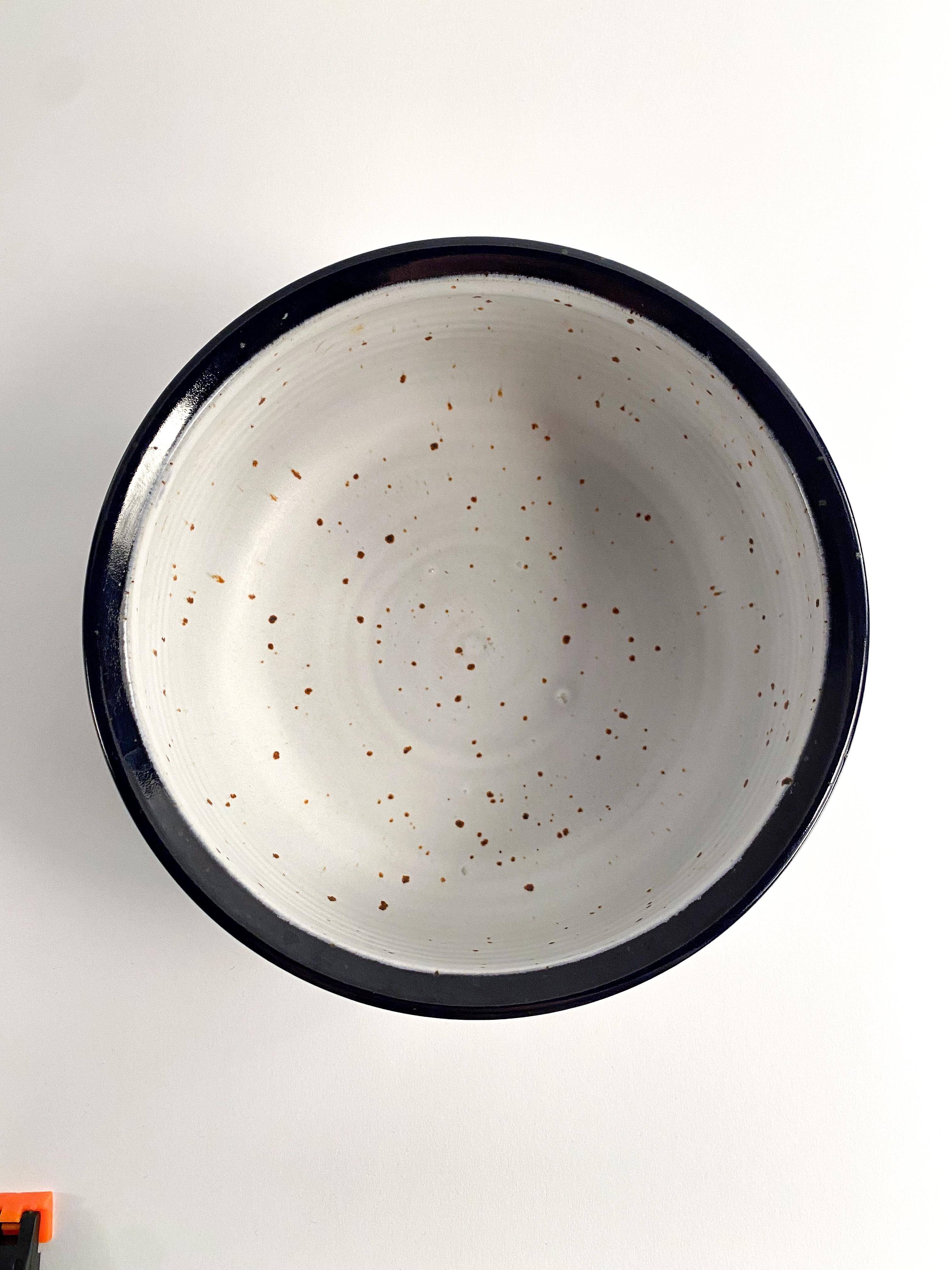 Contemporary Drip Glaze Studio Pottery Bowl For Sale