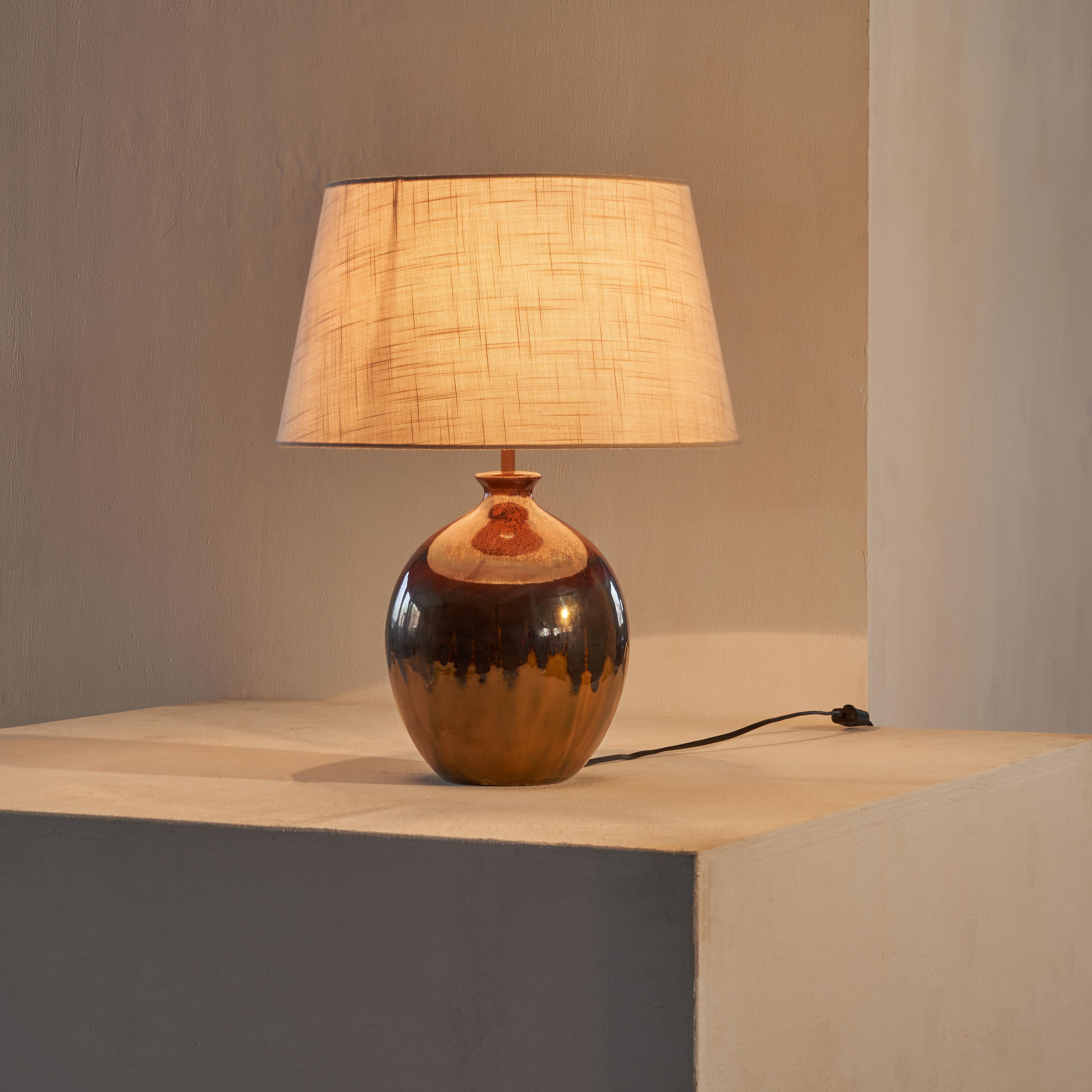 Unknown Drip Glazed Mid-Century Modern Table Lamp